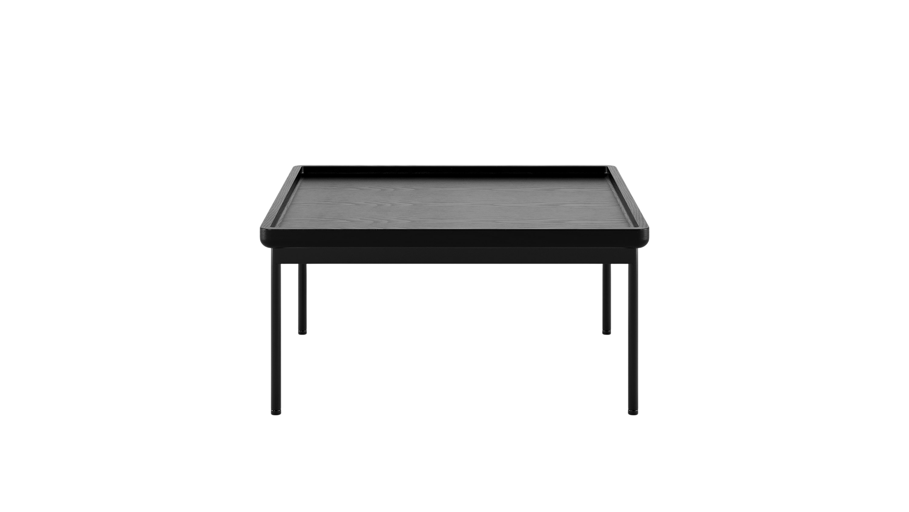 28 x 28 inch Tuxedo Table in ebony with a black frame viewed from the front.