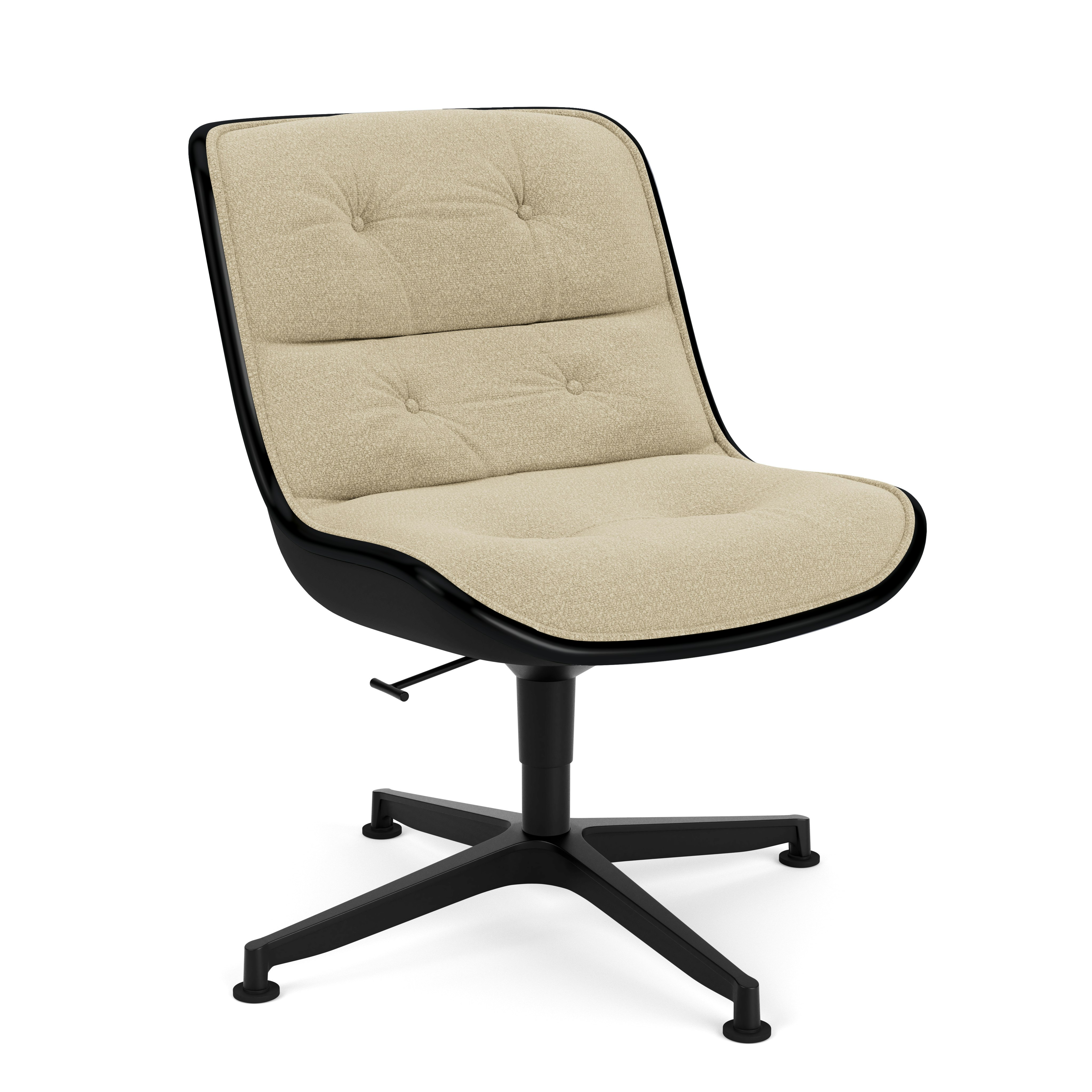 Pollock Executive Side Chair - 4 Star, Black, Knoll Boucle,  Neutral