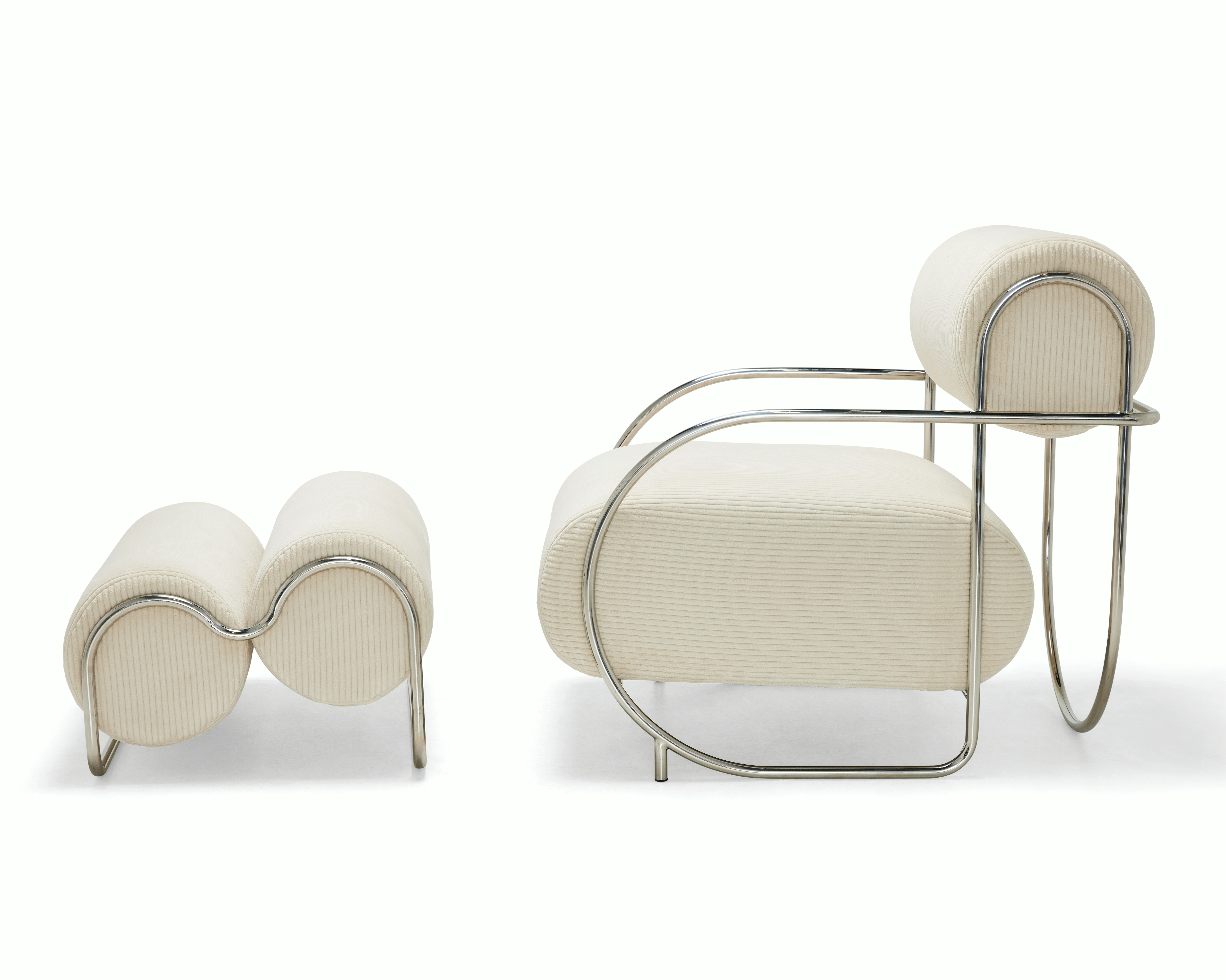 Chromeo Chair and Ottoman