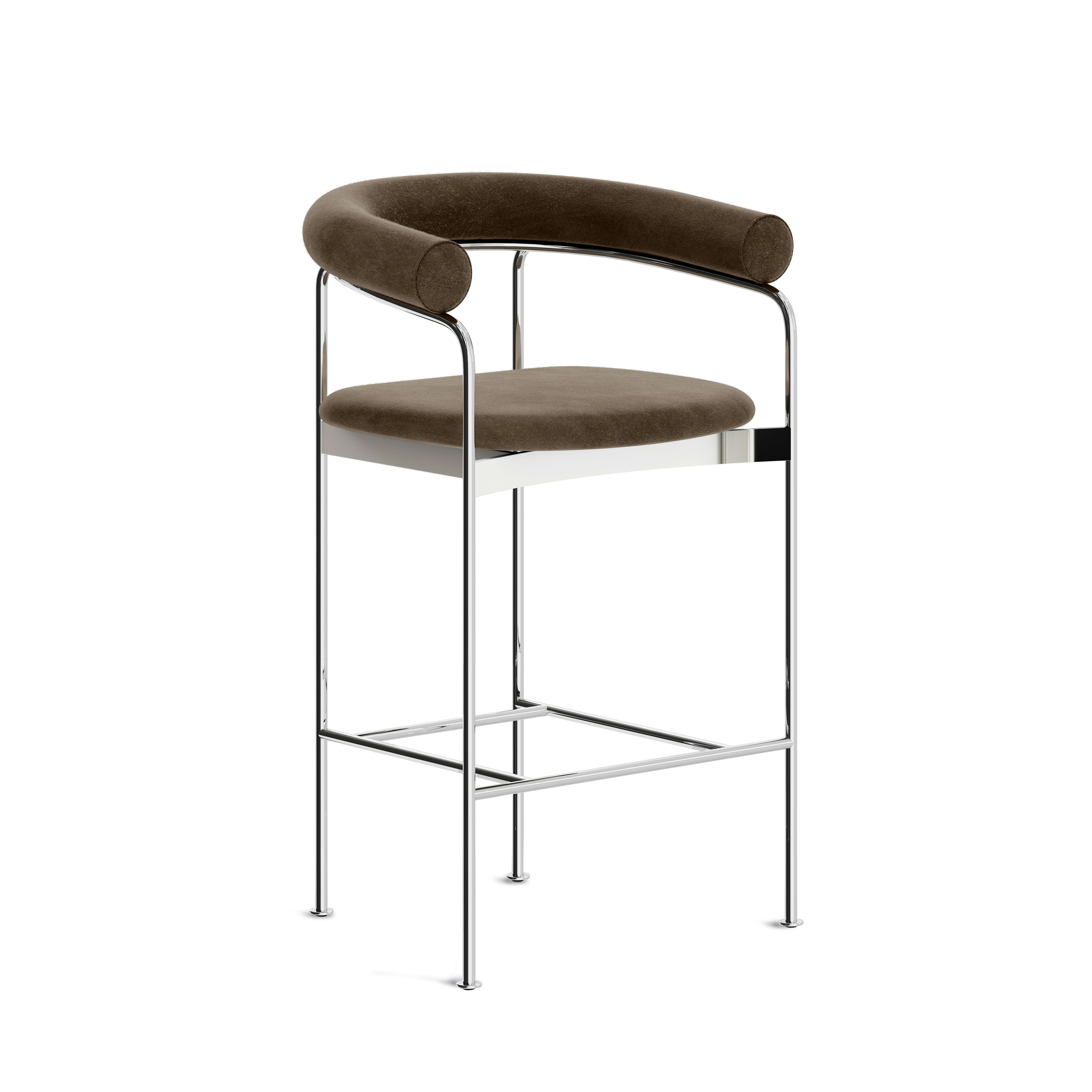 Baia Dining Stool - mink,  chrome,  counter