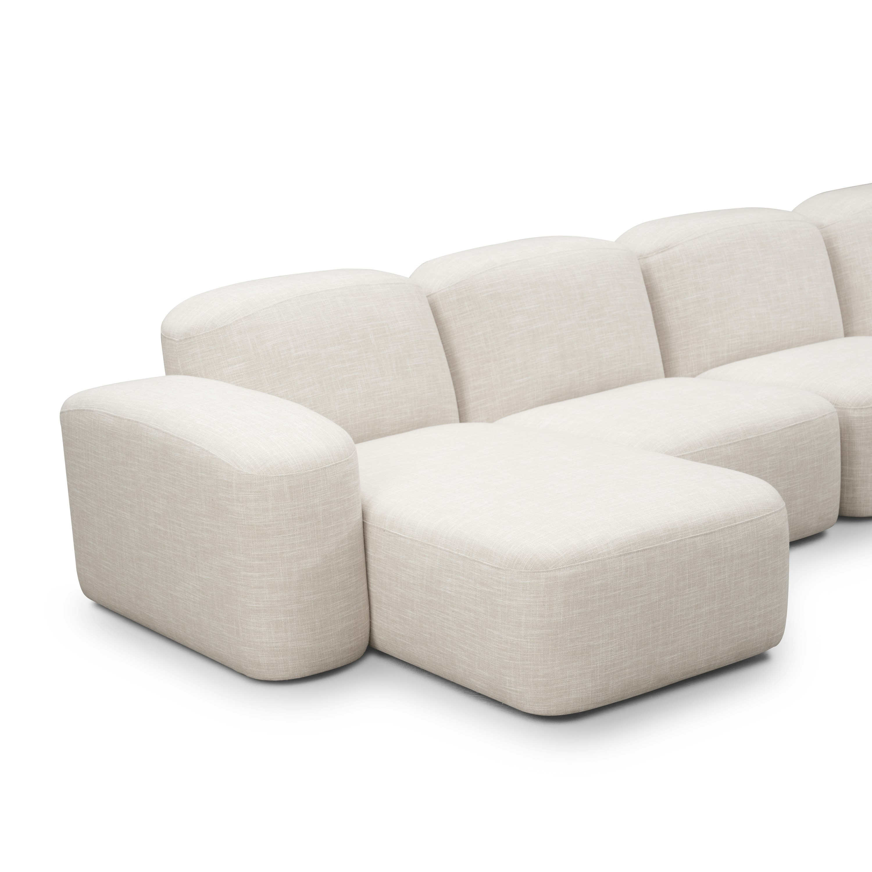 Muse Sectional Chaise - 4 Seater, Byron, Oyster, LAF