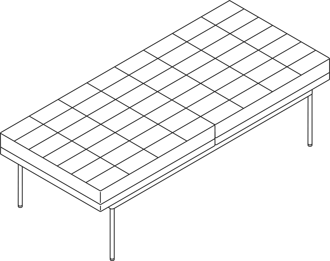 A line drawing - Tuxedo Component Bench