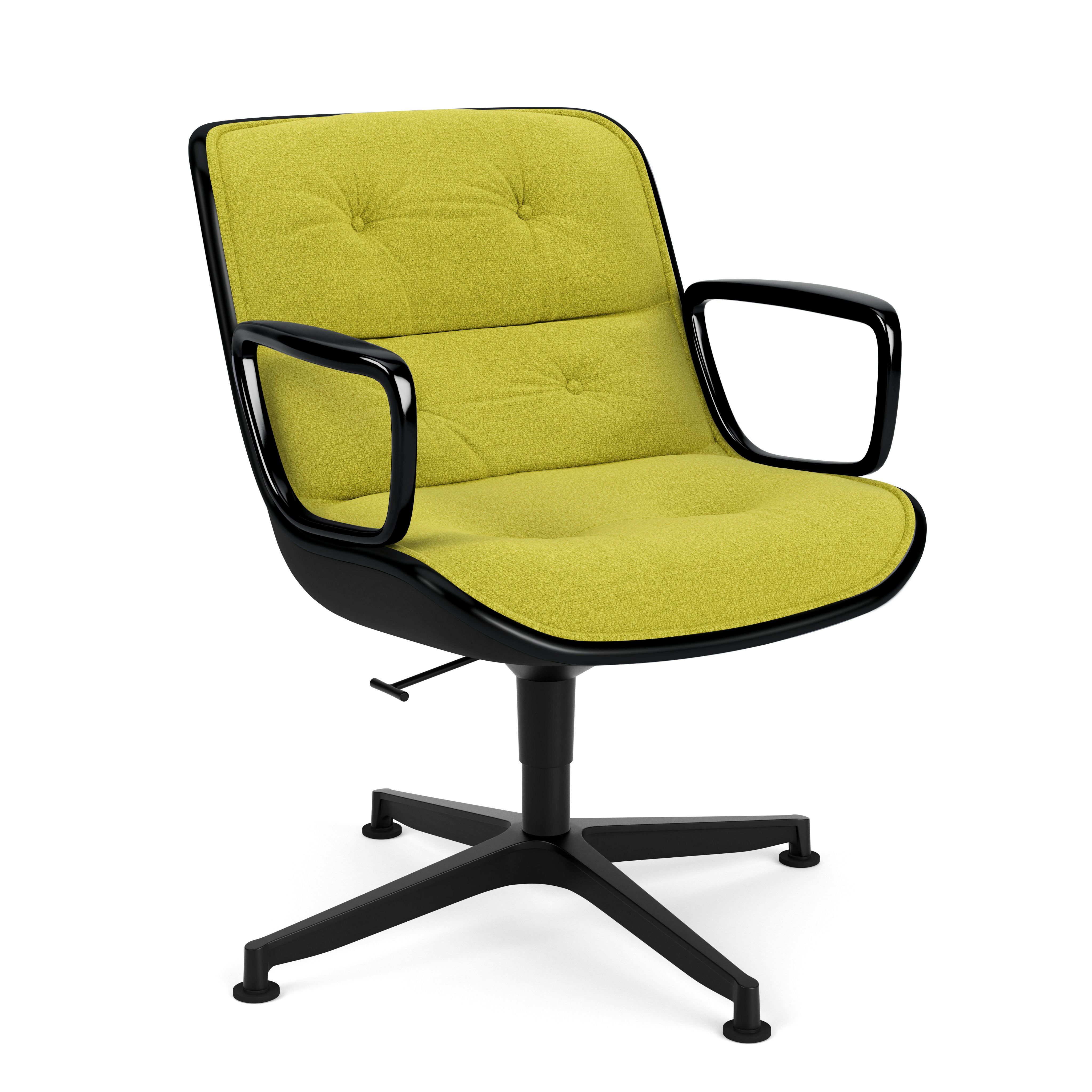 Pollock Executive Armchair - 4 Star, Black, Knoll Boucle, Chartreuse