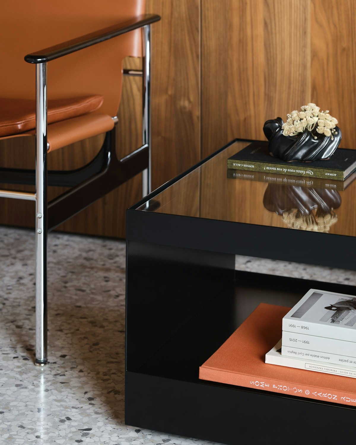 D'Urso Occasional Table with Pollock Arm Chairs
