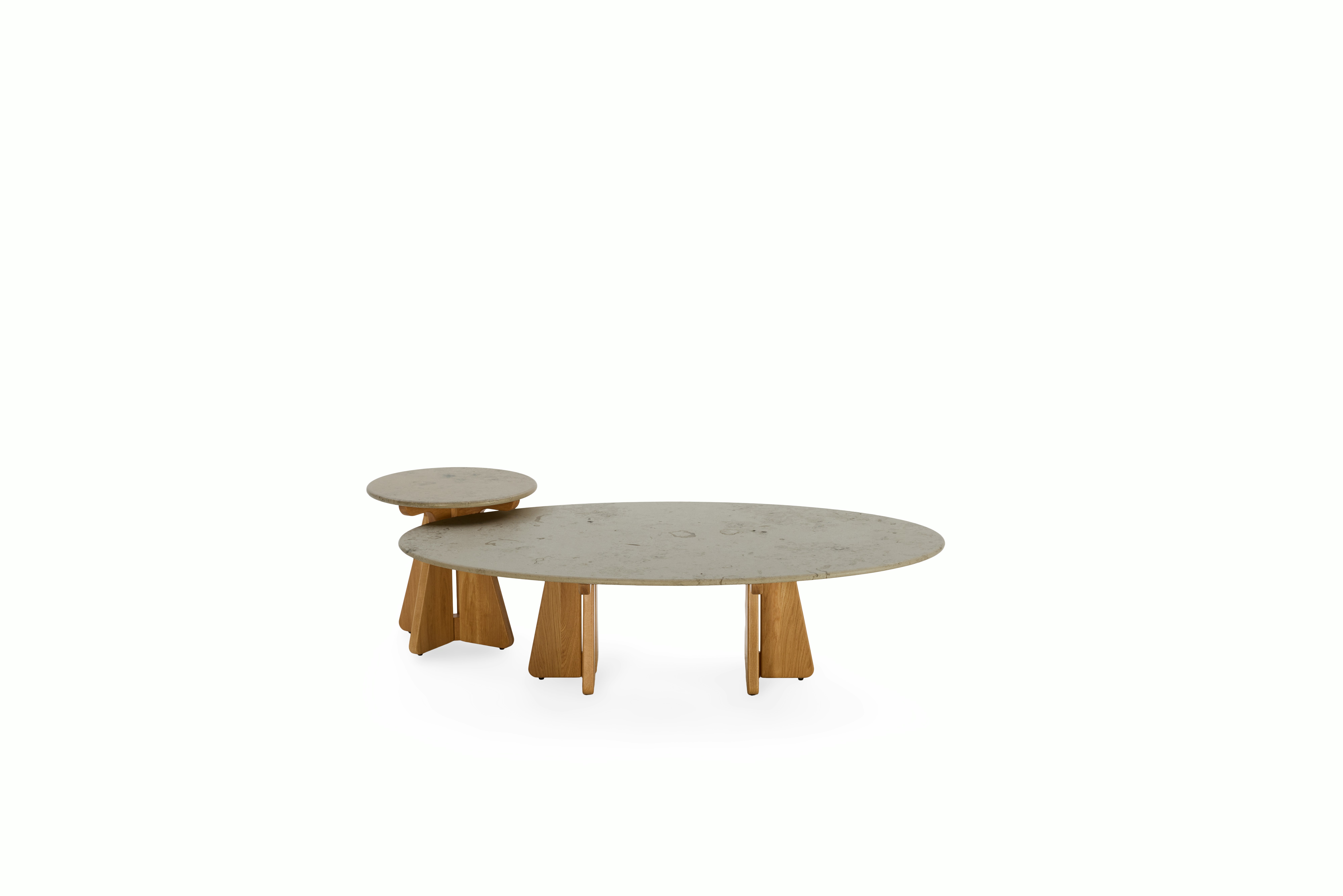 A detailed look at Pinna Coffee Table in Jura Blau Oak.
