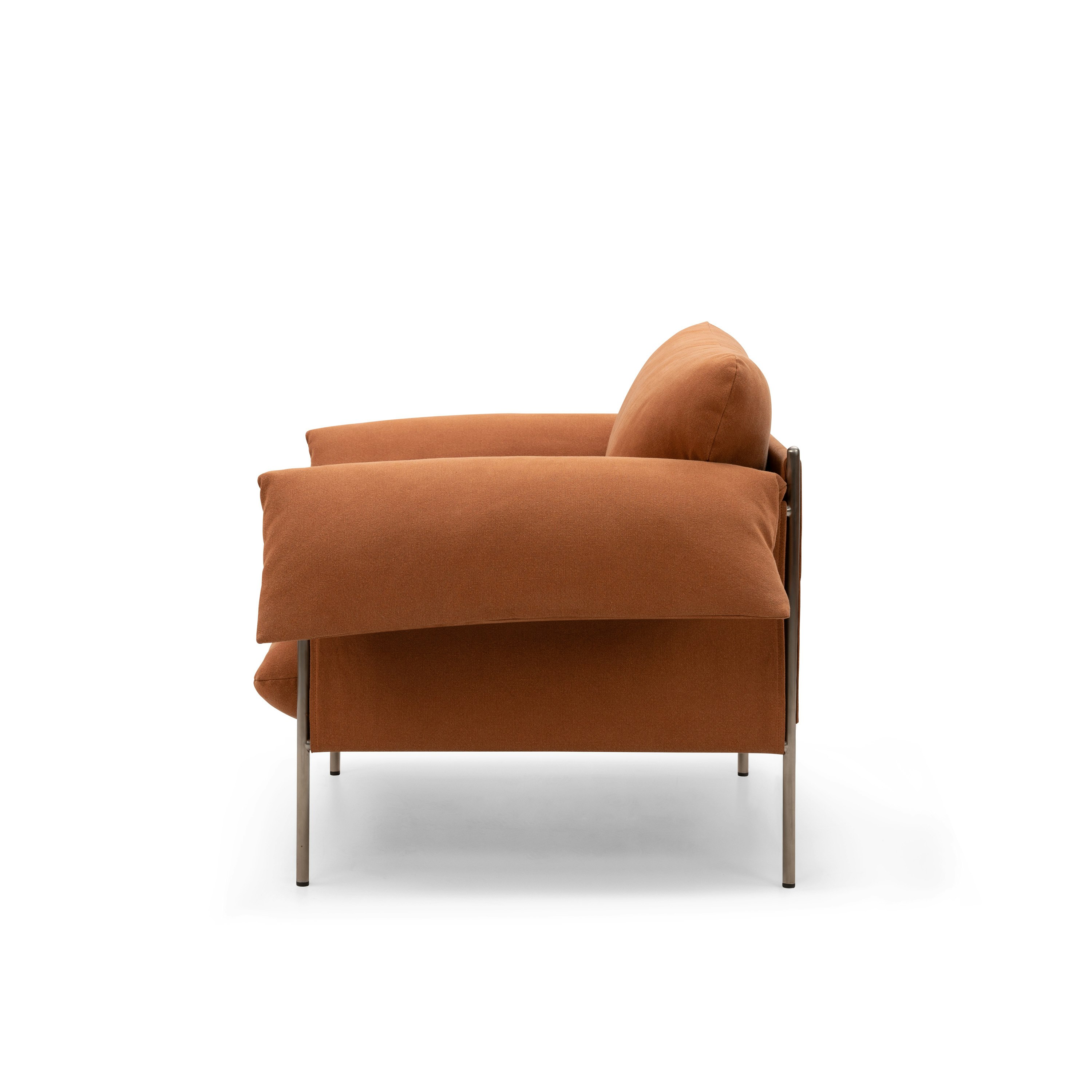 Alva Occasional Chair Brushed Steel Frame Cabarita Hazel