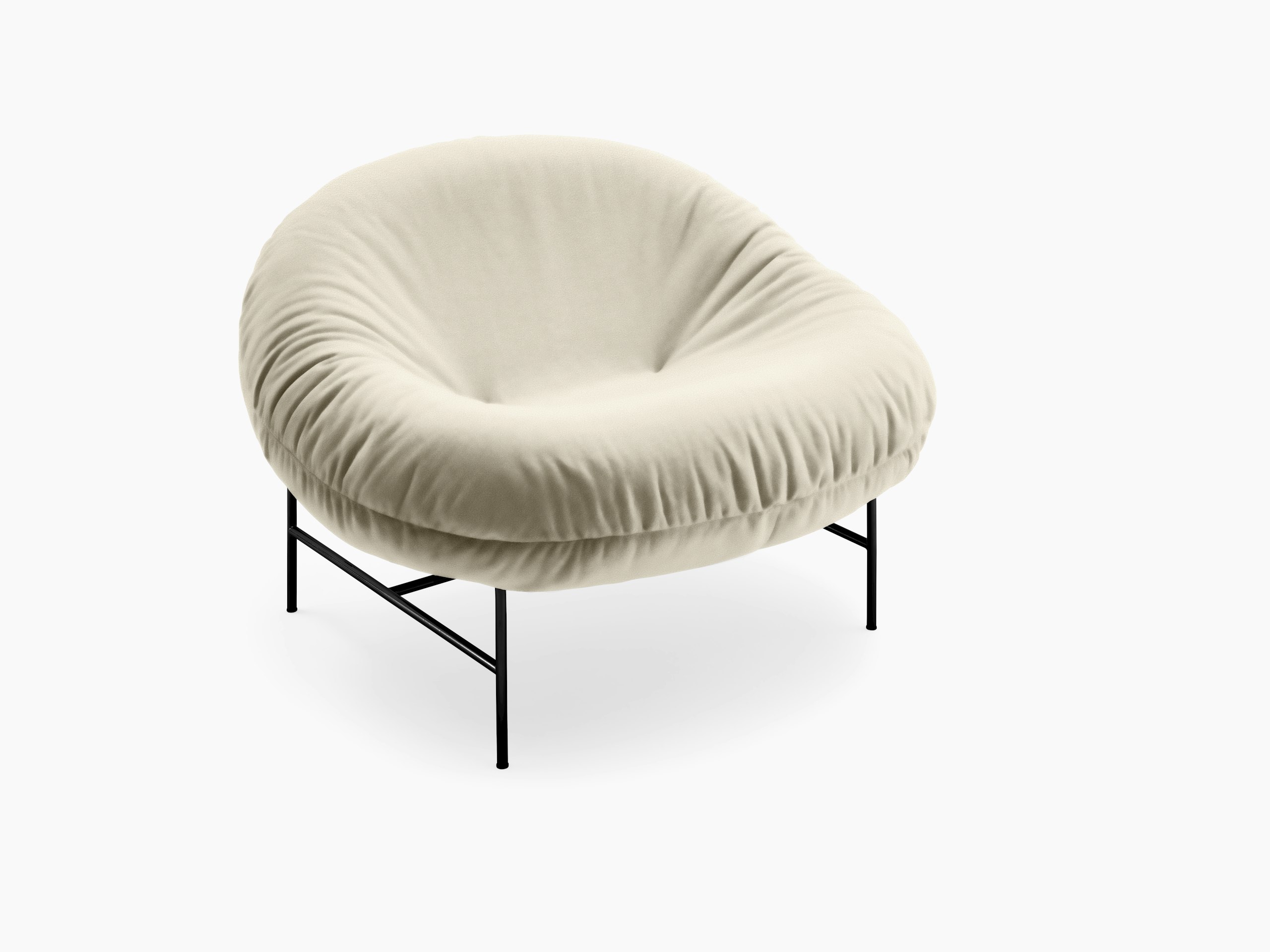 Bun Lounge Chair - Iseo, Light Grey, Black