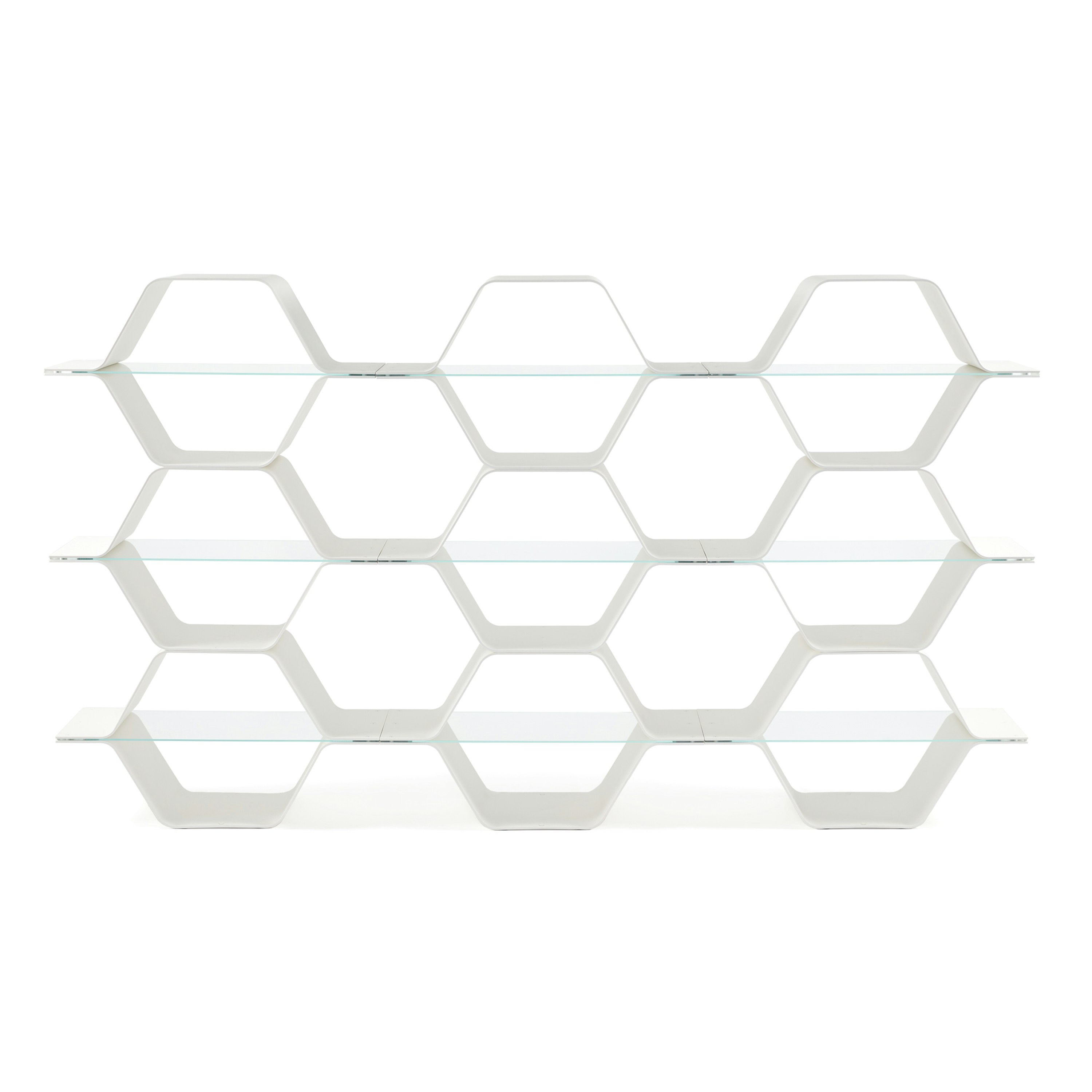 Honeycomb Modular Shelving 9 Cells - Configuration F, Vertical, White