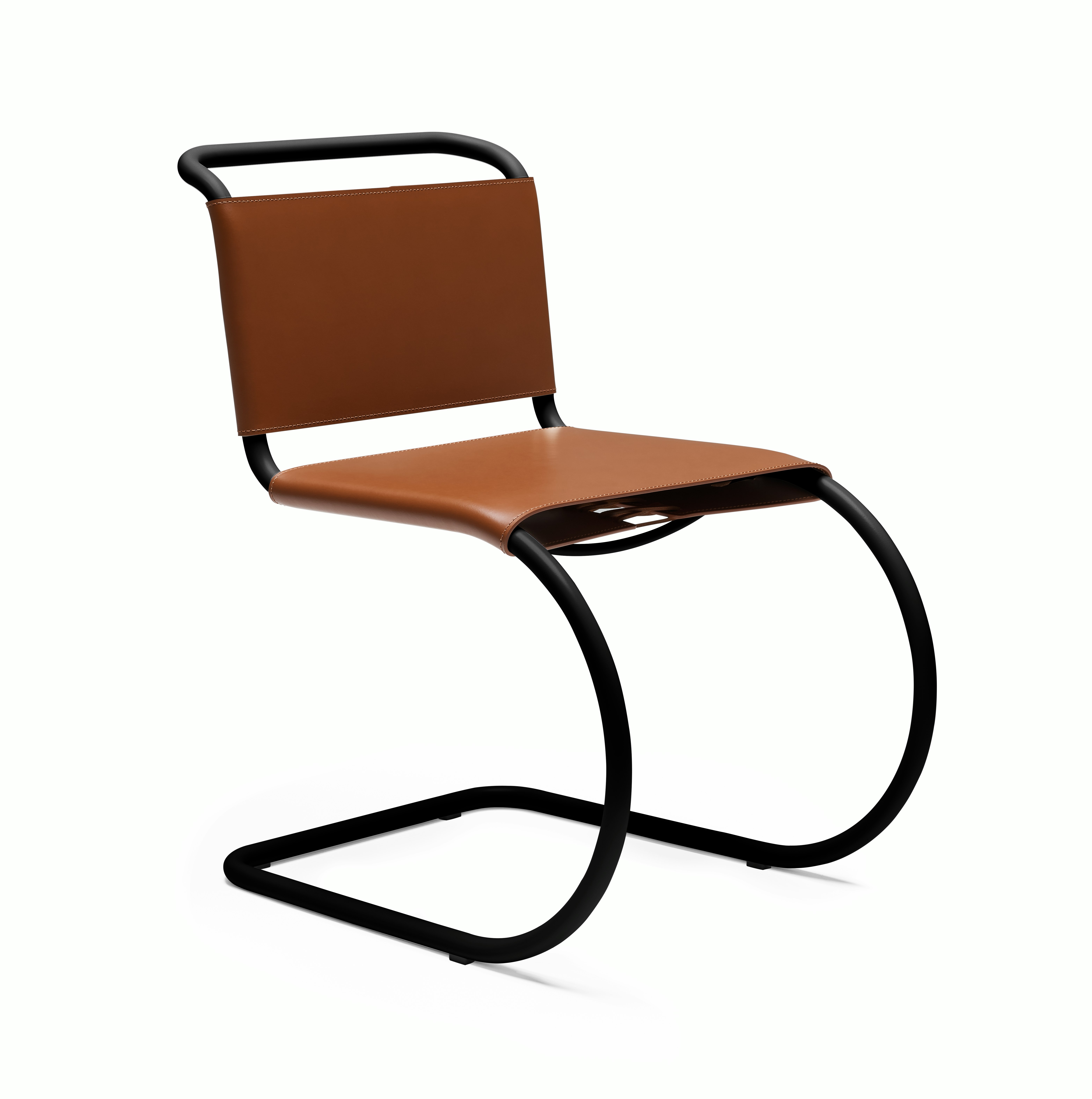 MR Side Chair - Side Chair, Cowhide, Light Brown, Black