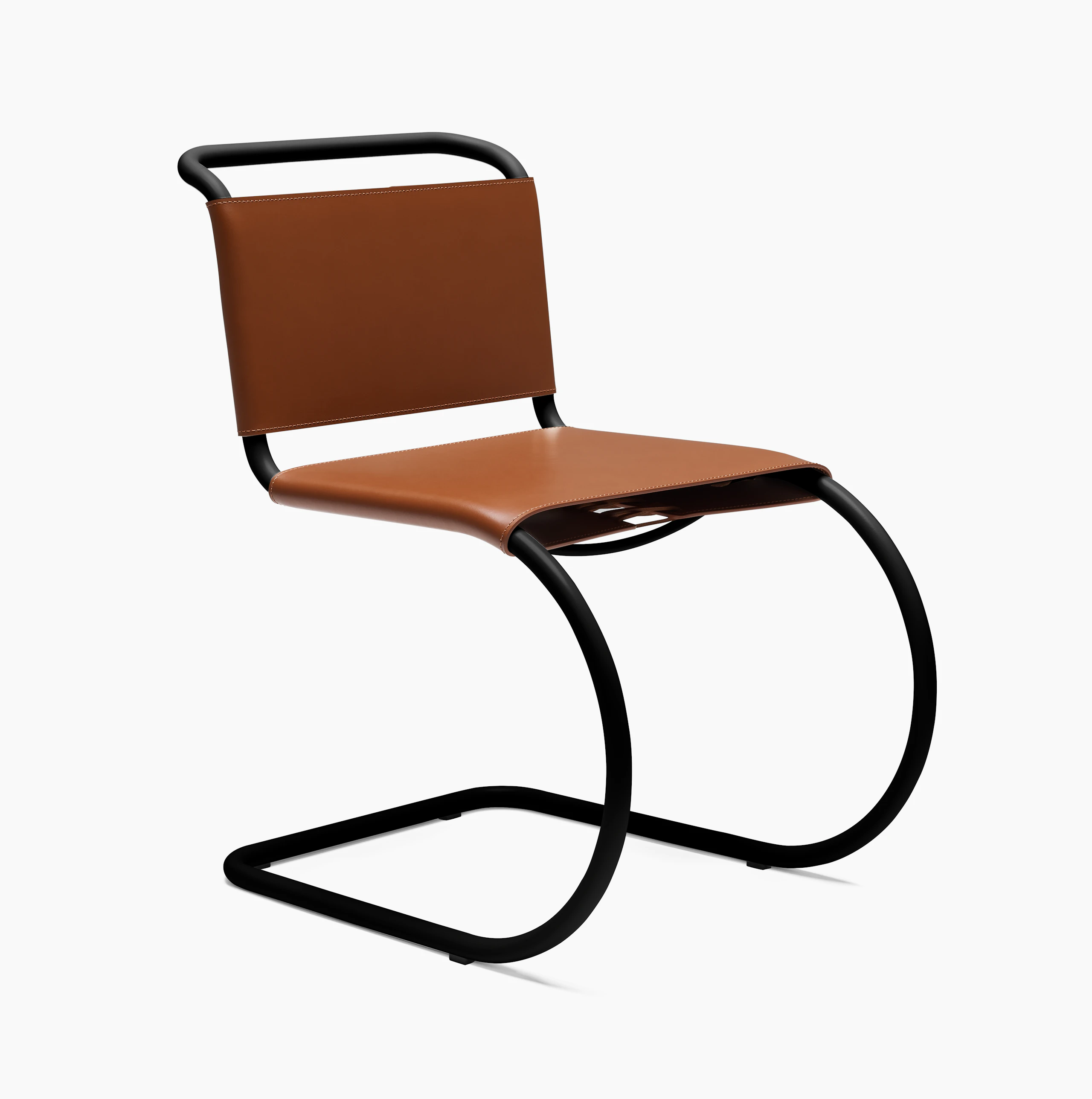 MR Side Chair - Side Chair, Cowhide, Light Brown, Black