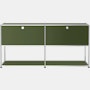 USM Haller Credenza - Open Storage,  Olive Green