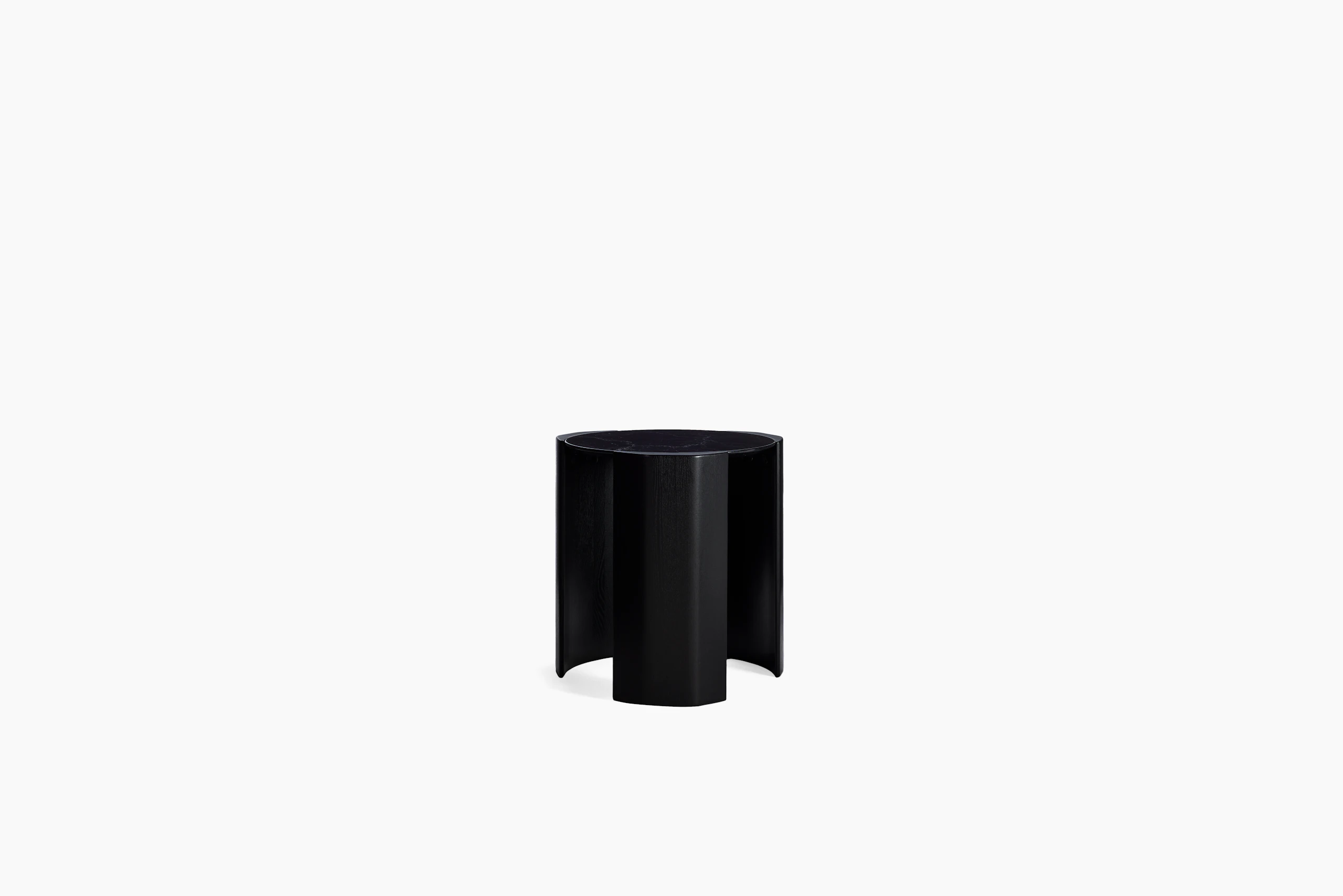 Atlason Organic Slab Side Table - Nero Marquina Marble, Black Ash.