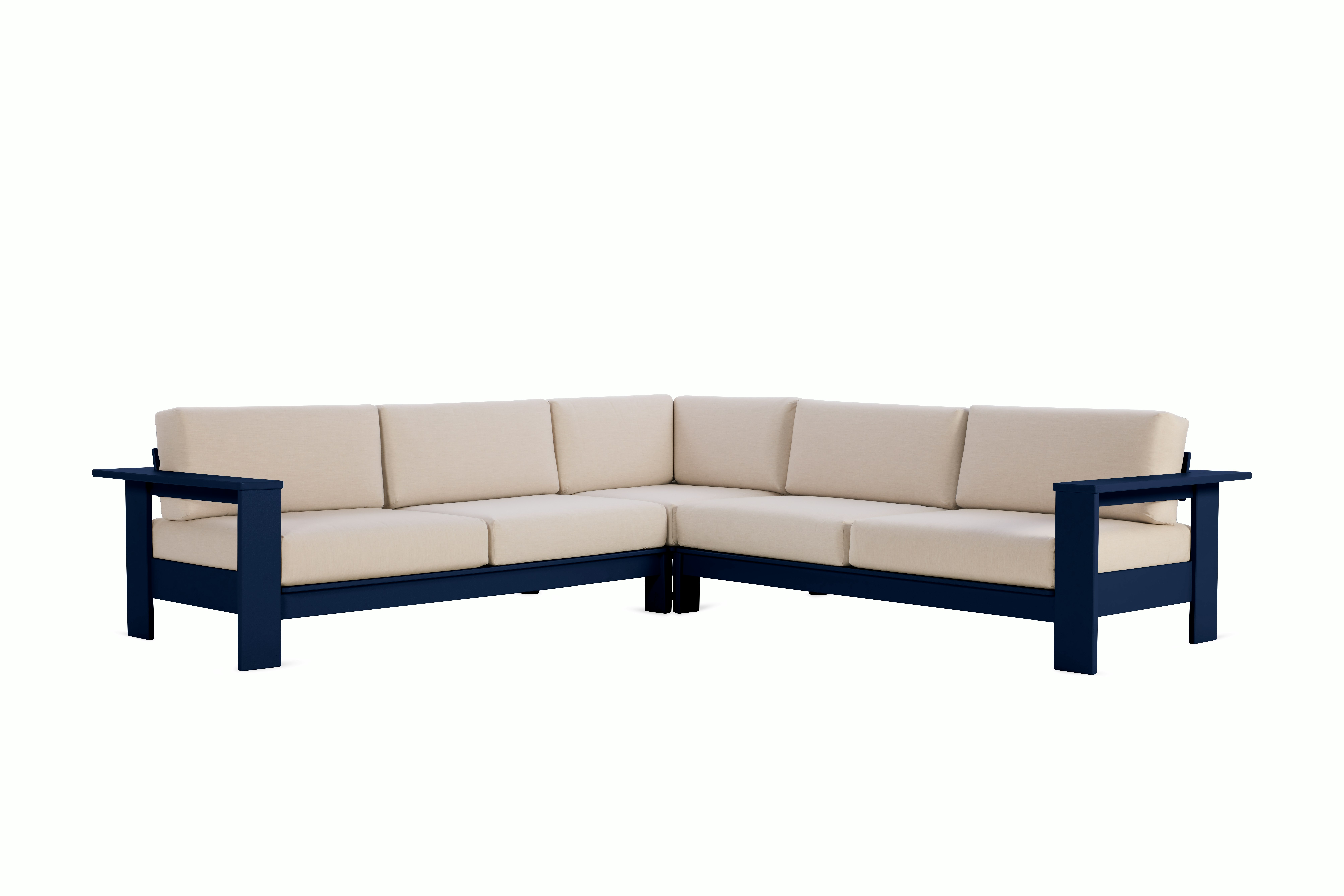 Pepin Corner Sectional - navy-blue,   flax