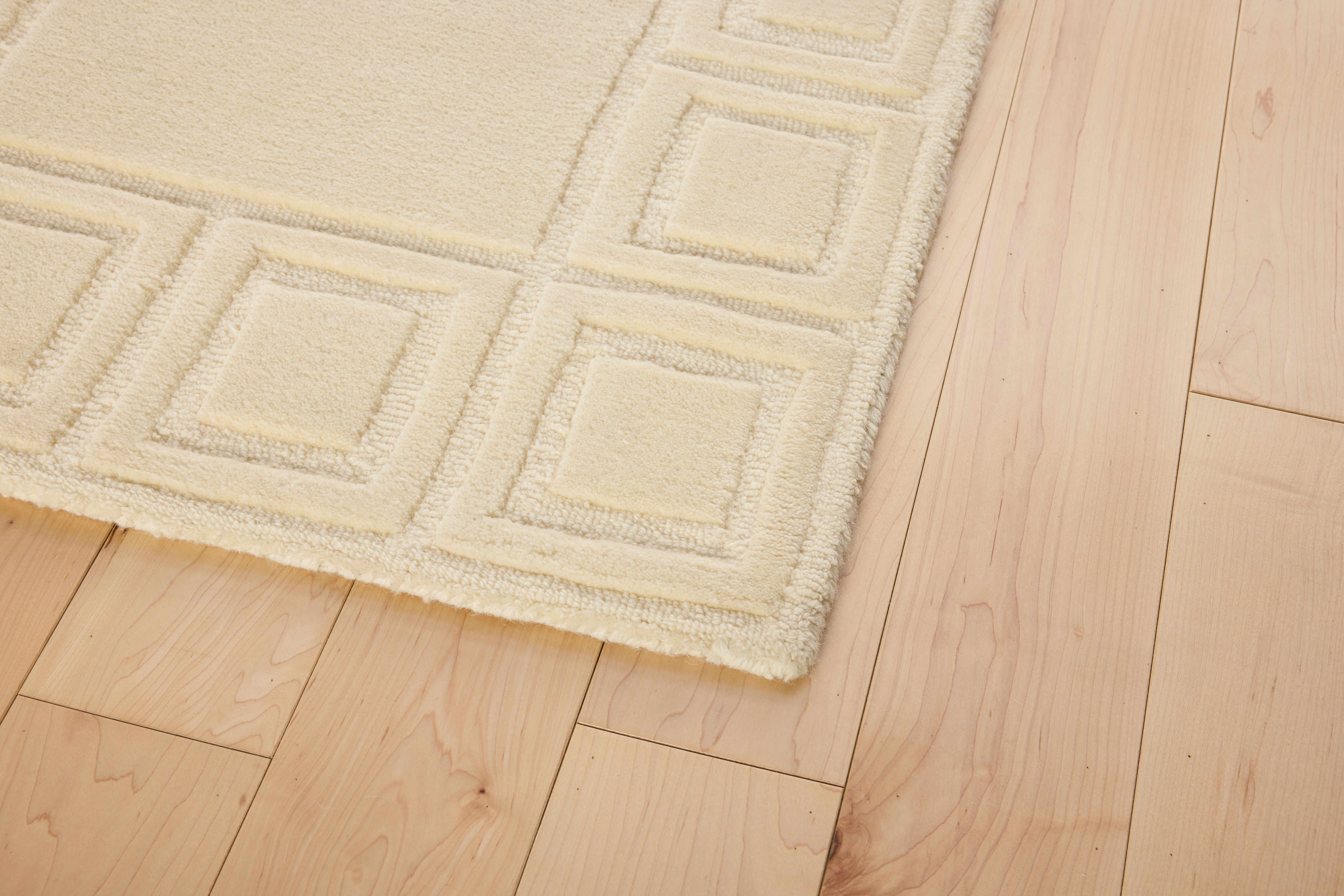 Mae Tonal Border Rug - ivory