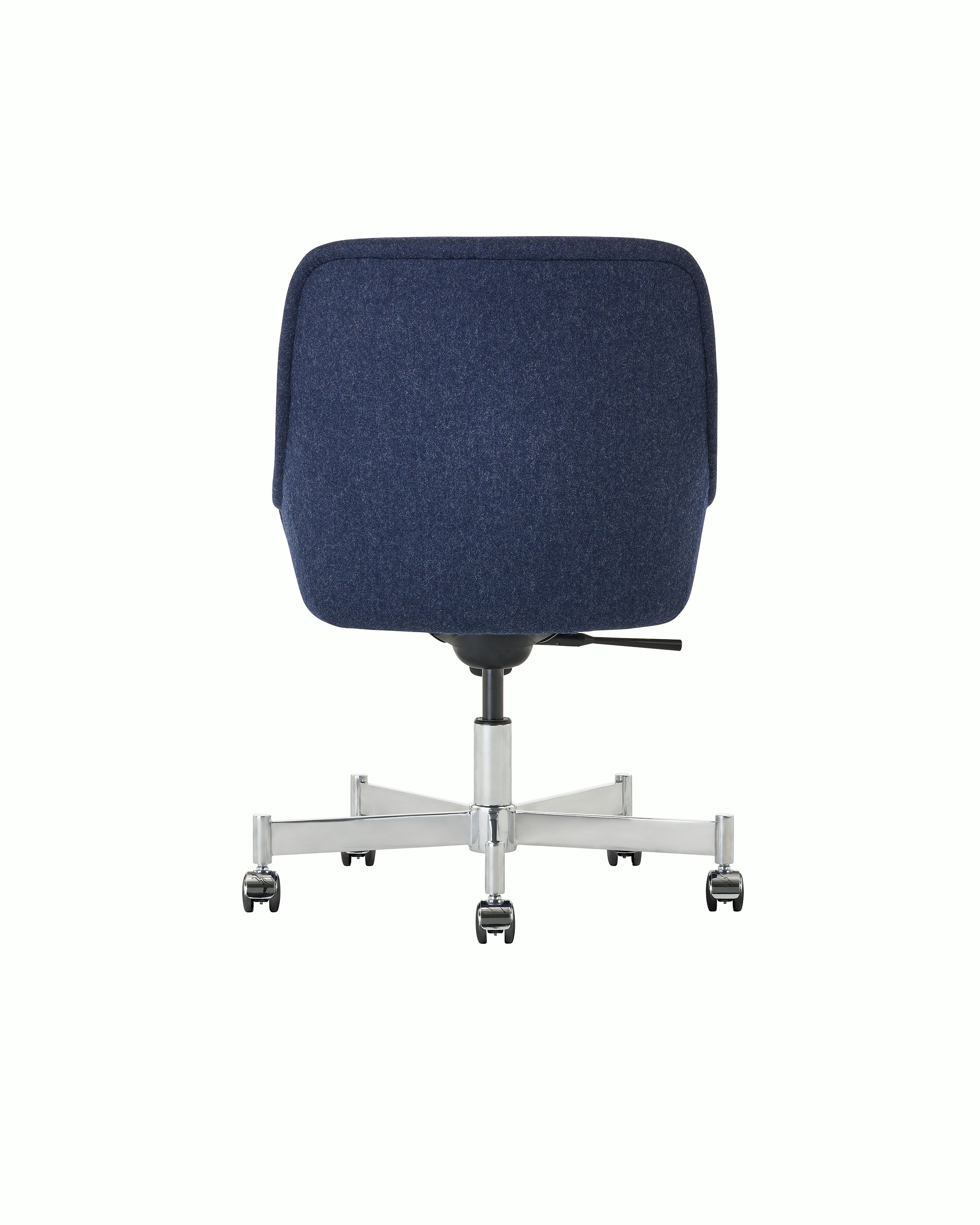 Bumper Conference Chair with low arms and five star base with casters.