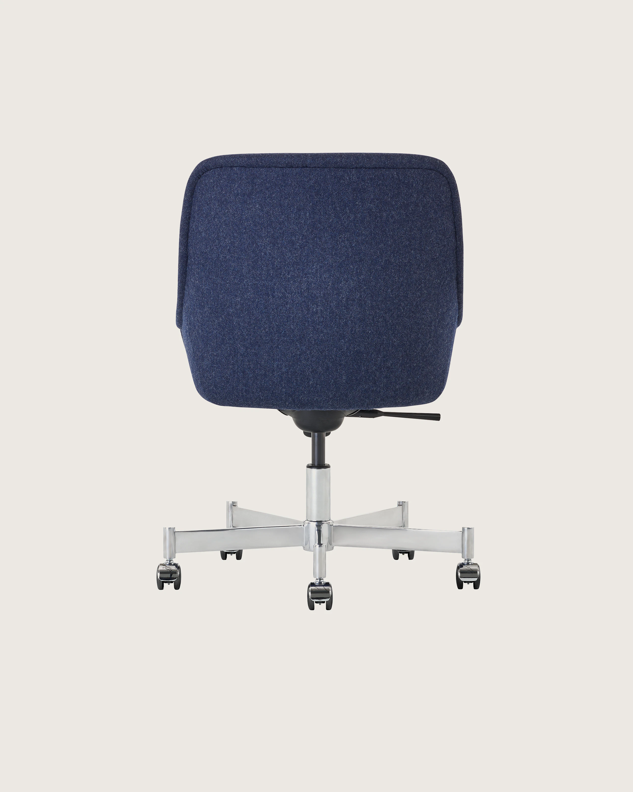 Bumper Conference Chair with low arms and five star base with casters.