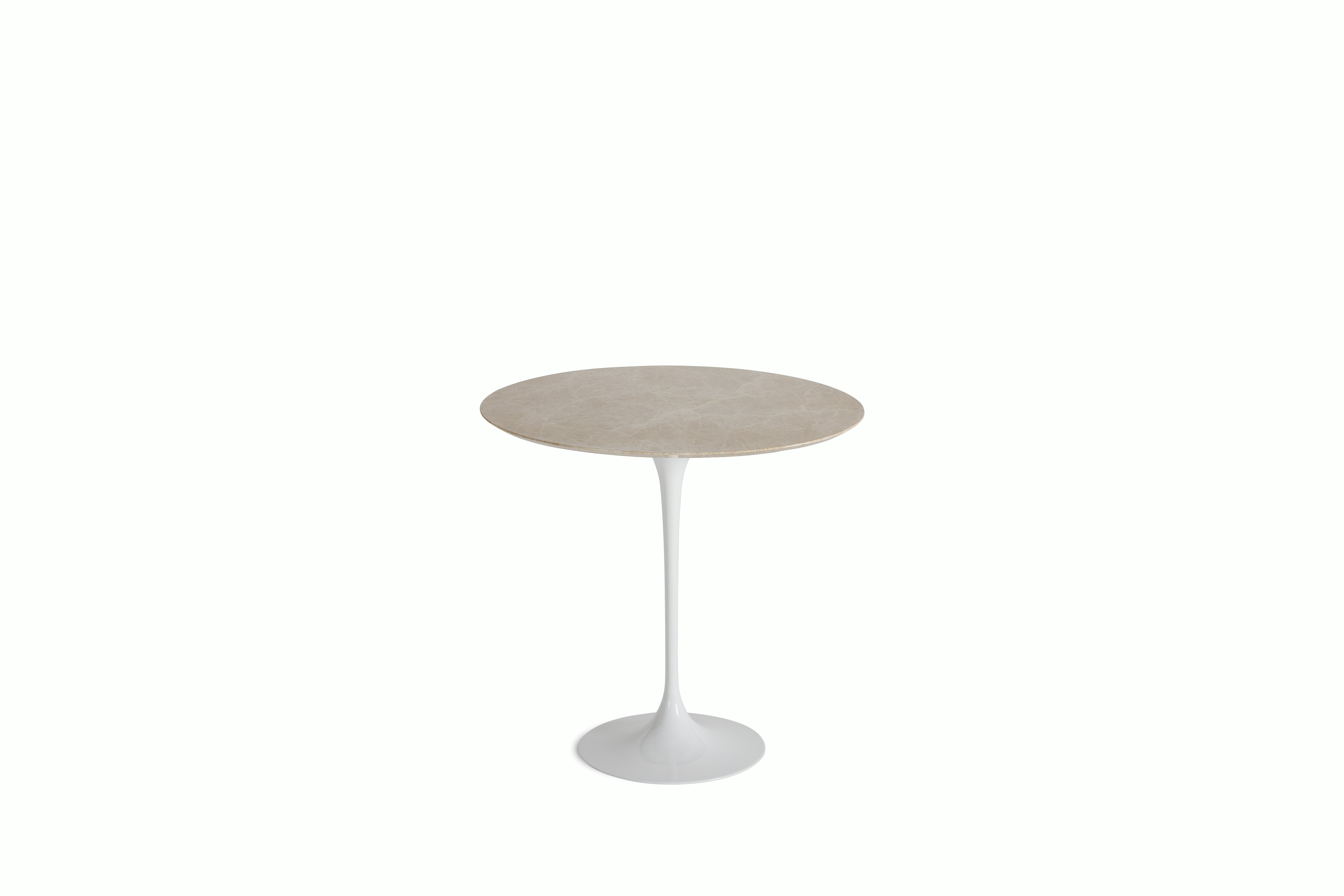 Saarinen Side Table - 22 Inch, Oval, Polished Emperado Light, White Base
