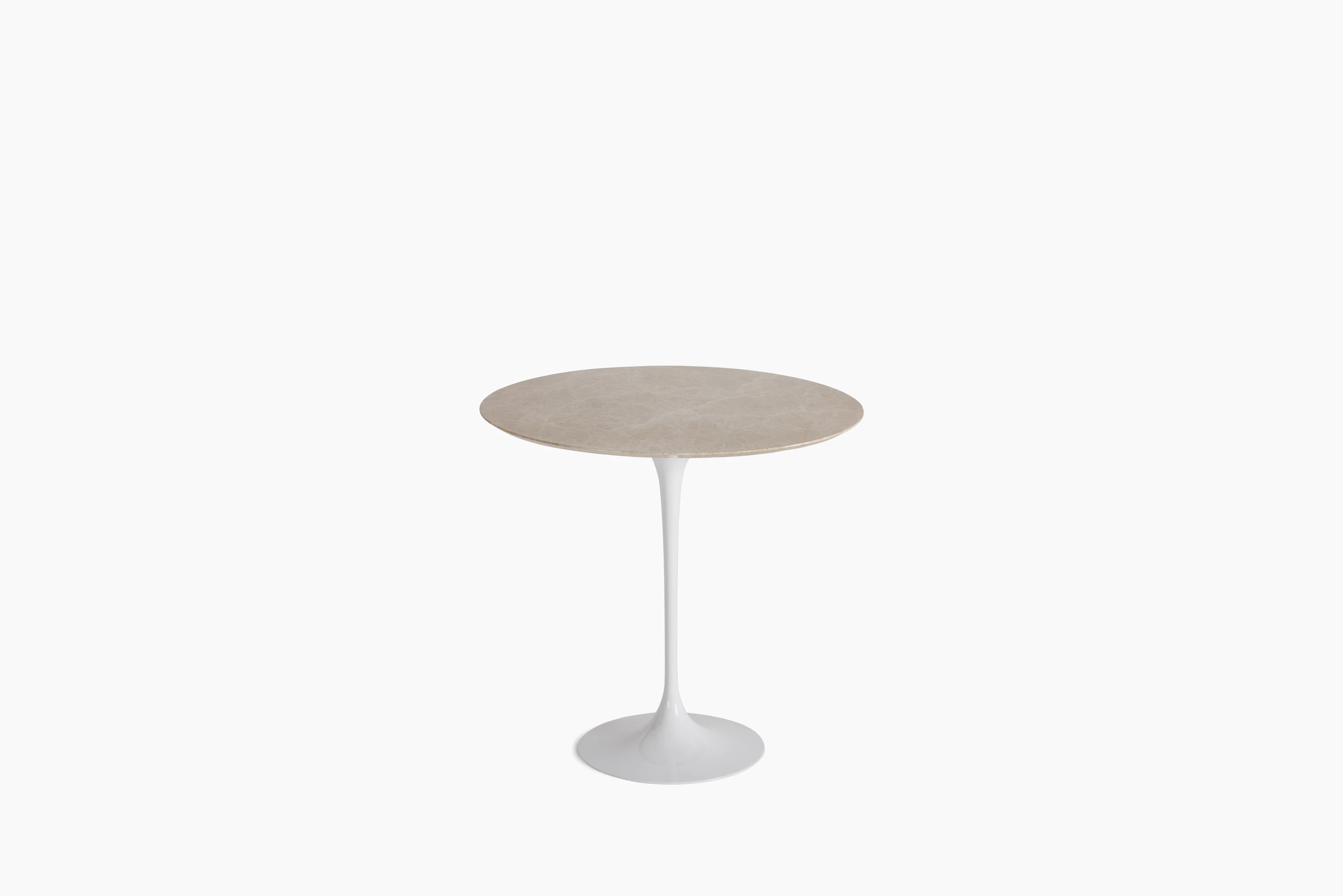 Saarinen Side Table - 22 Inch, Oval, Polished Emperado Light, White Base