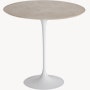 Saarinen Side Table - 22 Inch, Oval, Polished Emperado Light, White Base