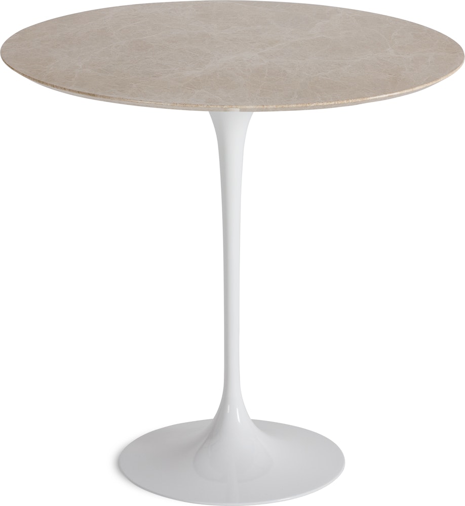 Saarinen Side Table - 22 Inch, Oval, Polished Emperado Light, White Base