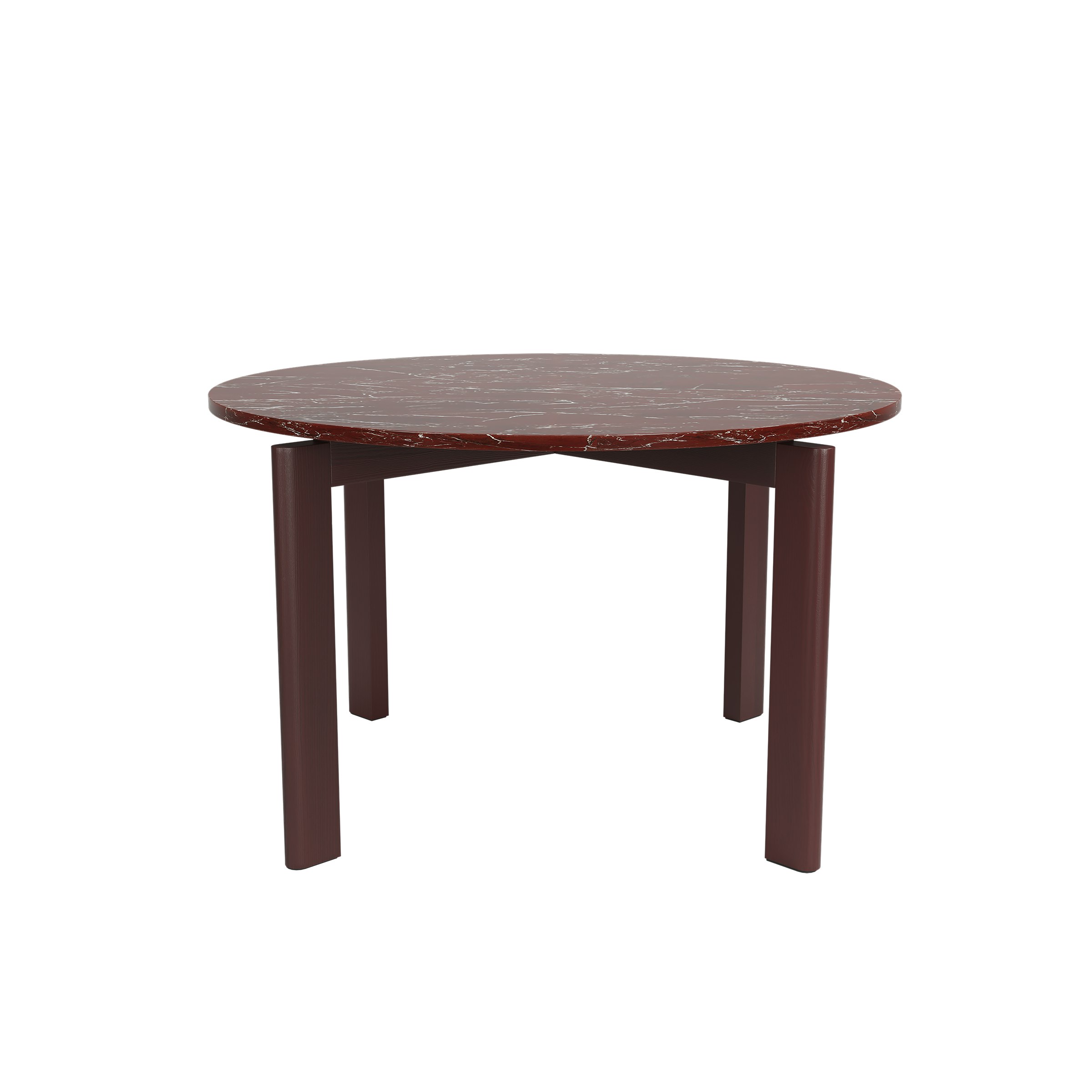 After Series Dining Table - Burgundy, Marble Top
