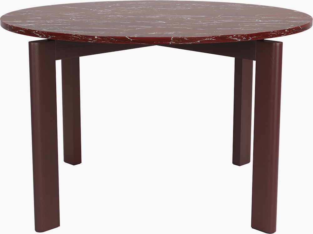 After Series Dining Table - Burgundy, Marble Top