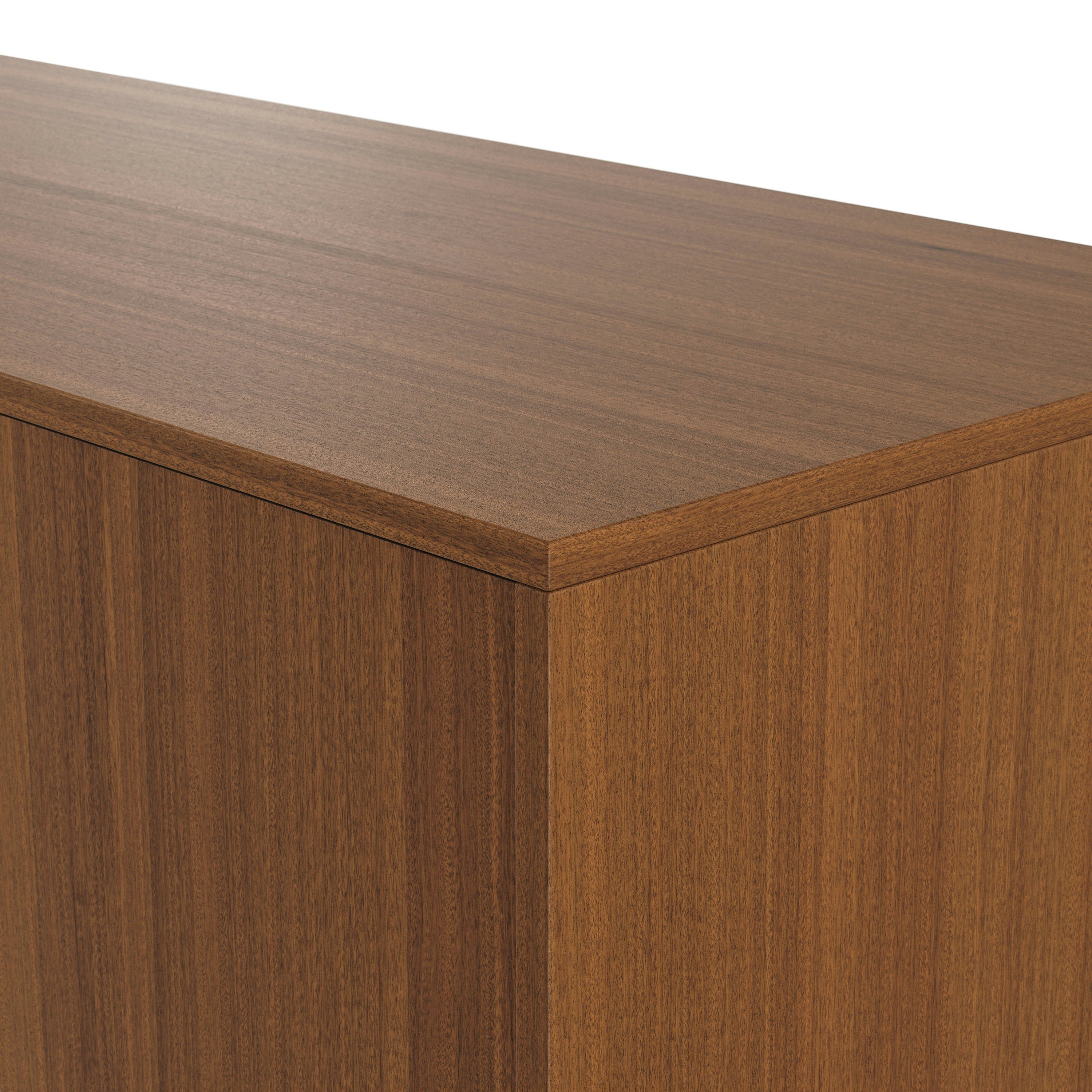 Detail shot of JD Credenza edge in Natural Quarter Cut Walnut.