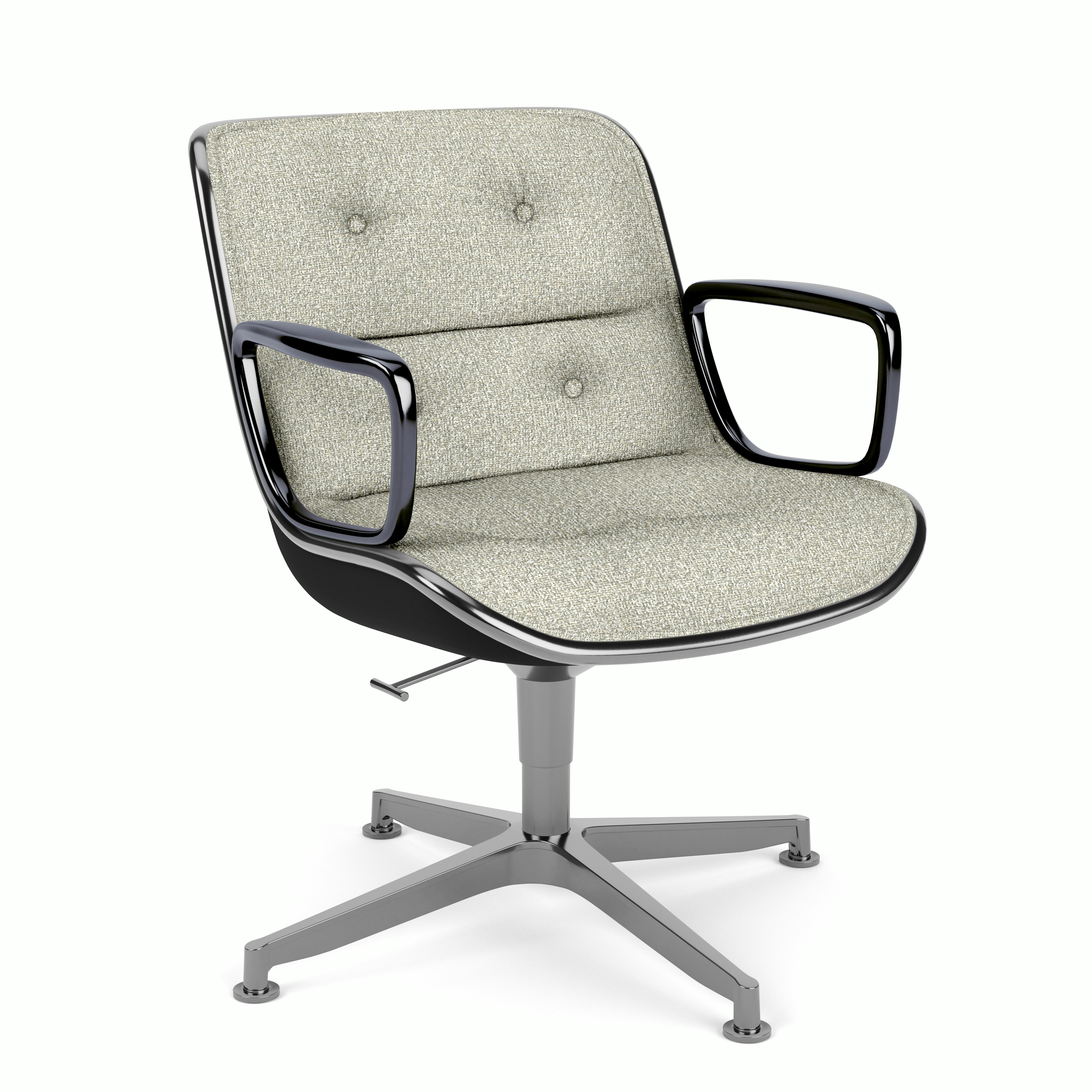 Pollock Executive Armchair - 4 Star,  Polished Aluminum,  Tempest,  Calm
