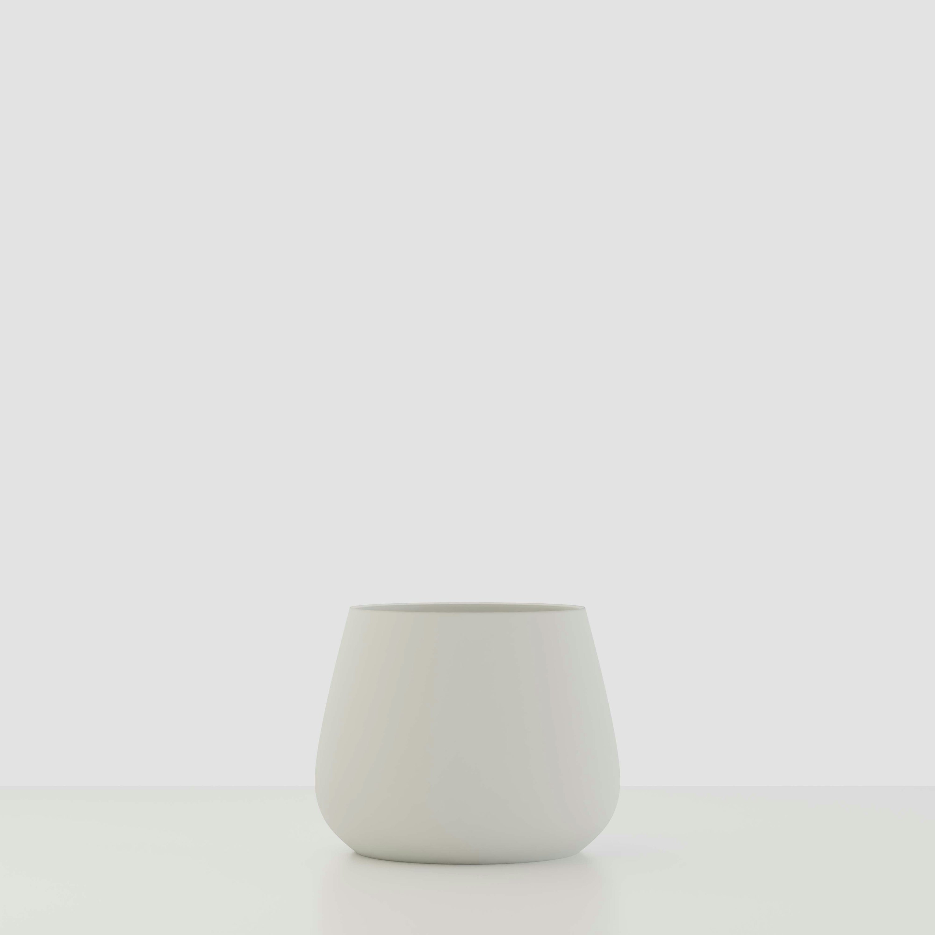 A Sausalito Concrete Planter in Glacial Mist Viewed from the front.