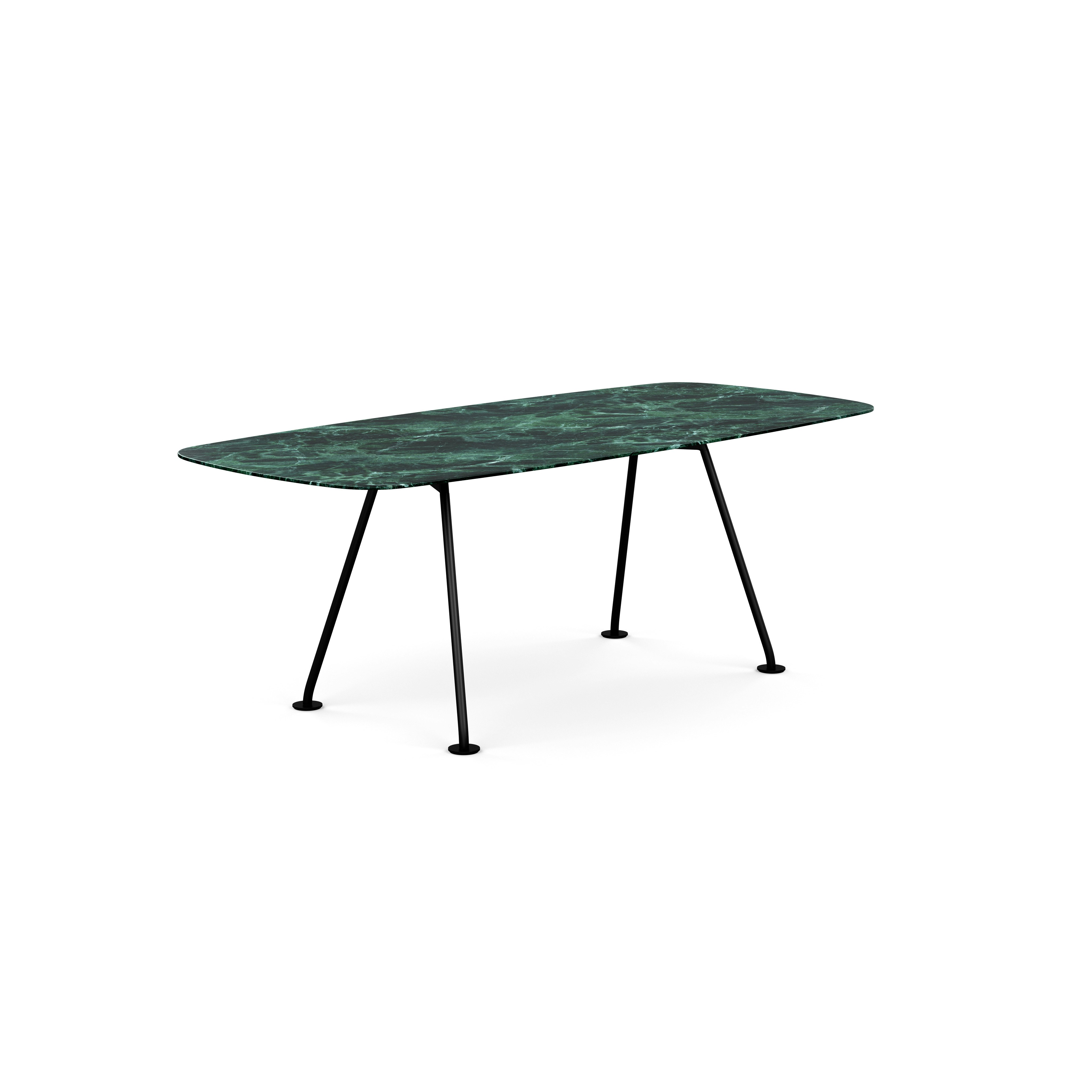 Grasshopper Dining Table - Rectangular,  79",  Satin Verdi Alpi,  Black"