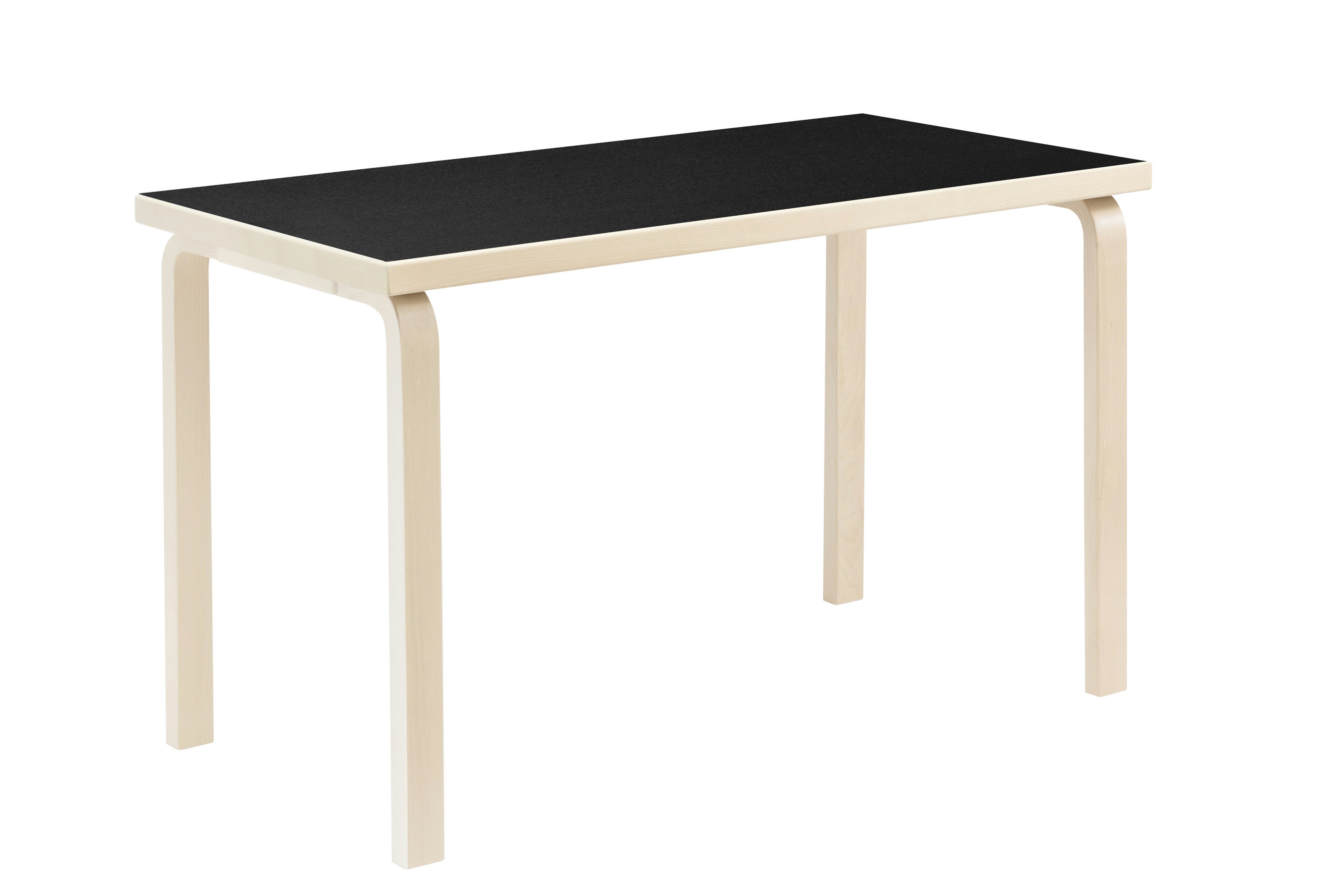 L-Leg Table - Rectangle, 47 Inch , Black Linoleum