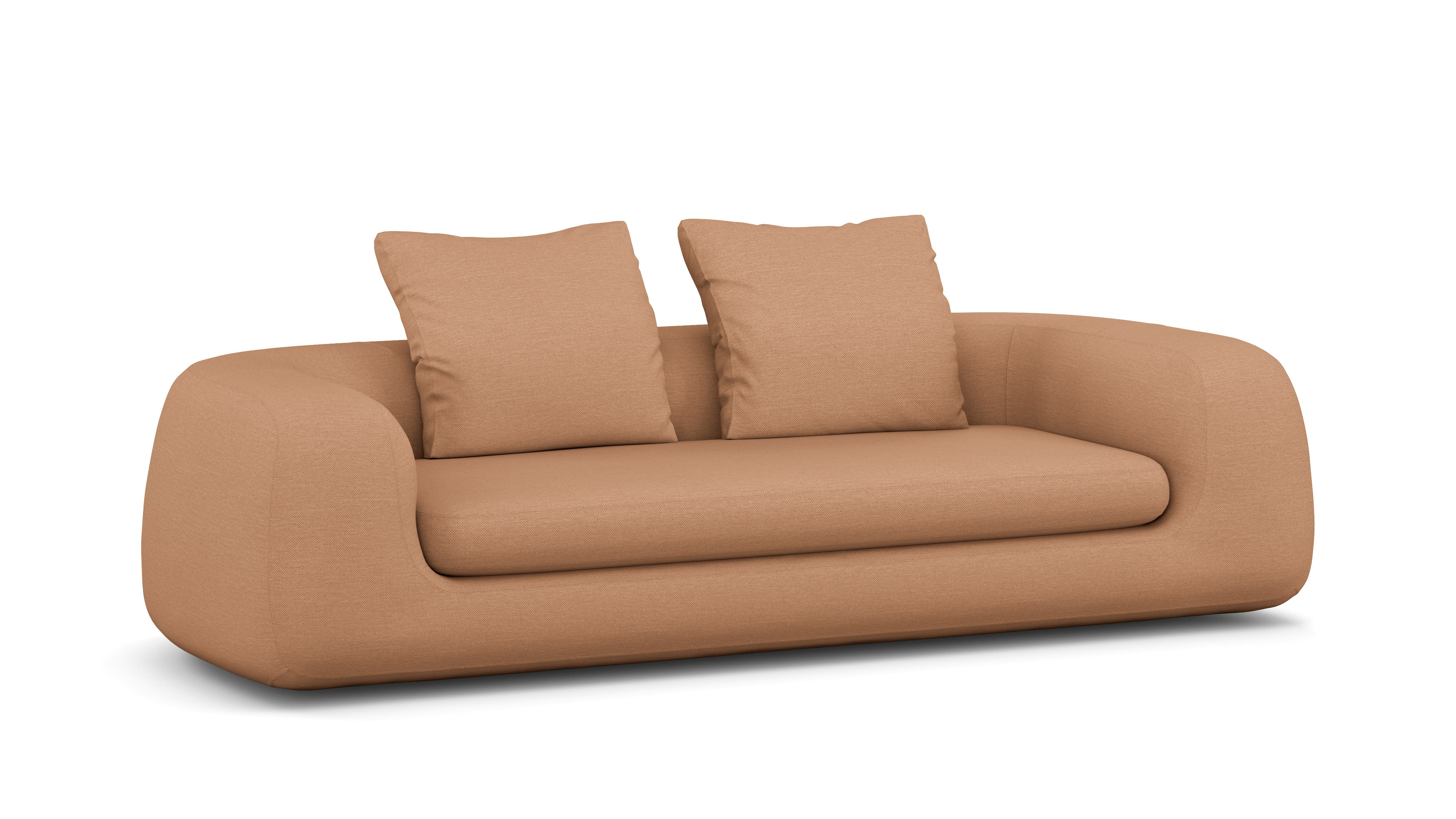 A Atlason Americano Sofa in Camel viewed from an angle.