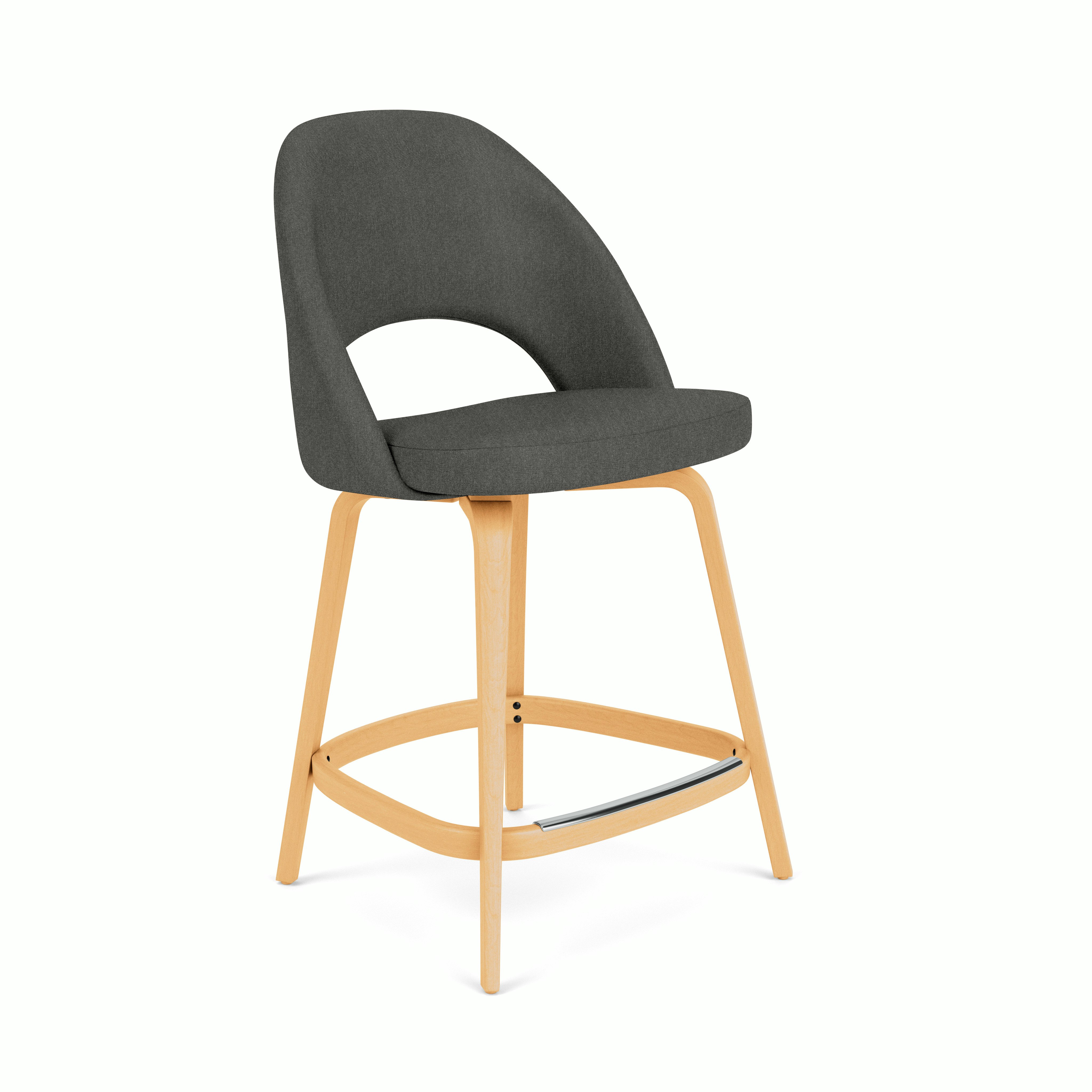 Saarinen Executive Stool - Counter Height,  Aegean,  Licorice,  Oak