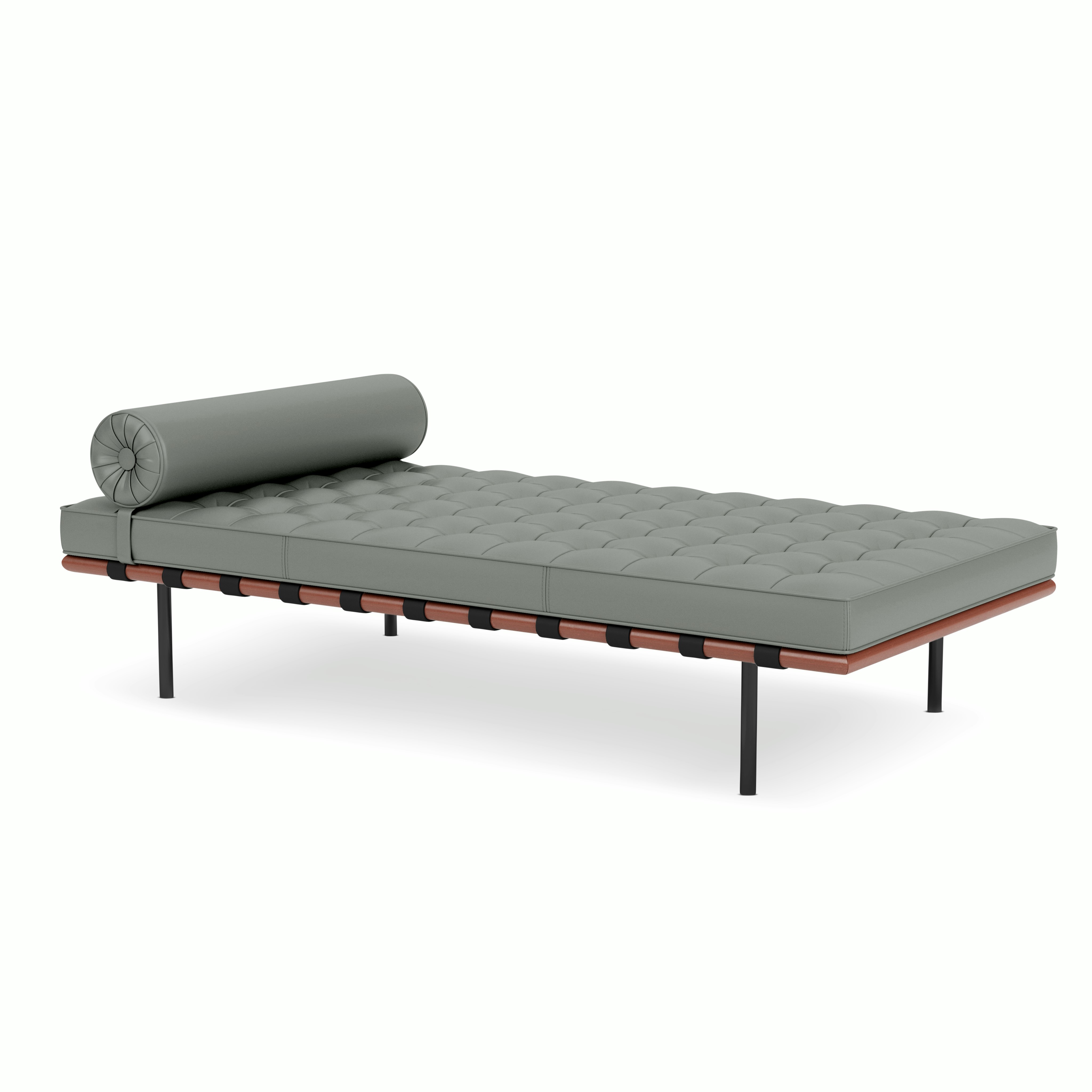 Barcelona Couch in Volo Leather,  Flint,  Black