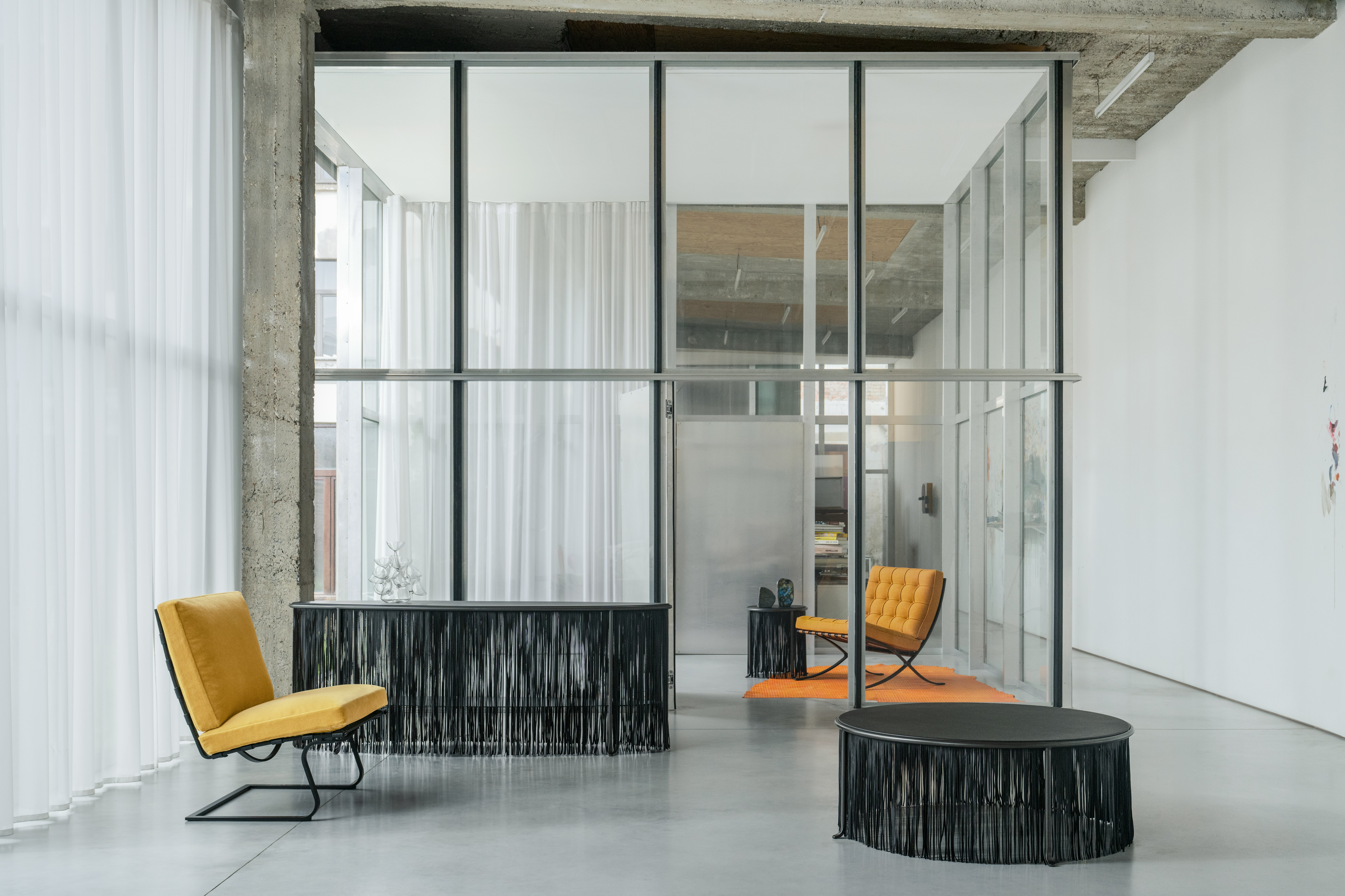 Dozie Console Table and Coffee Table in Manganese Metallic