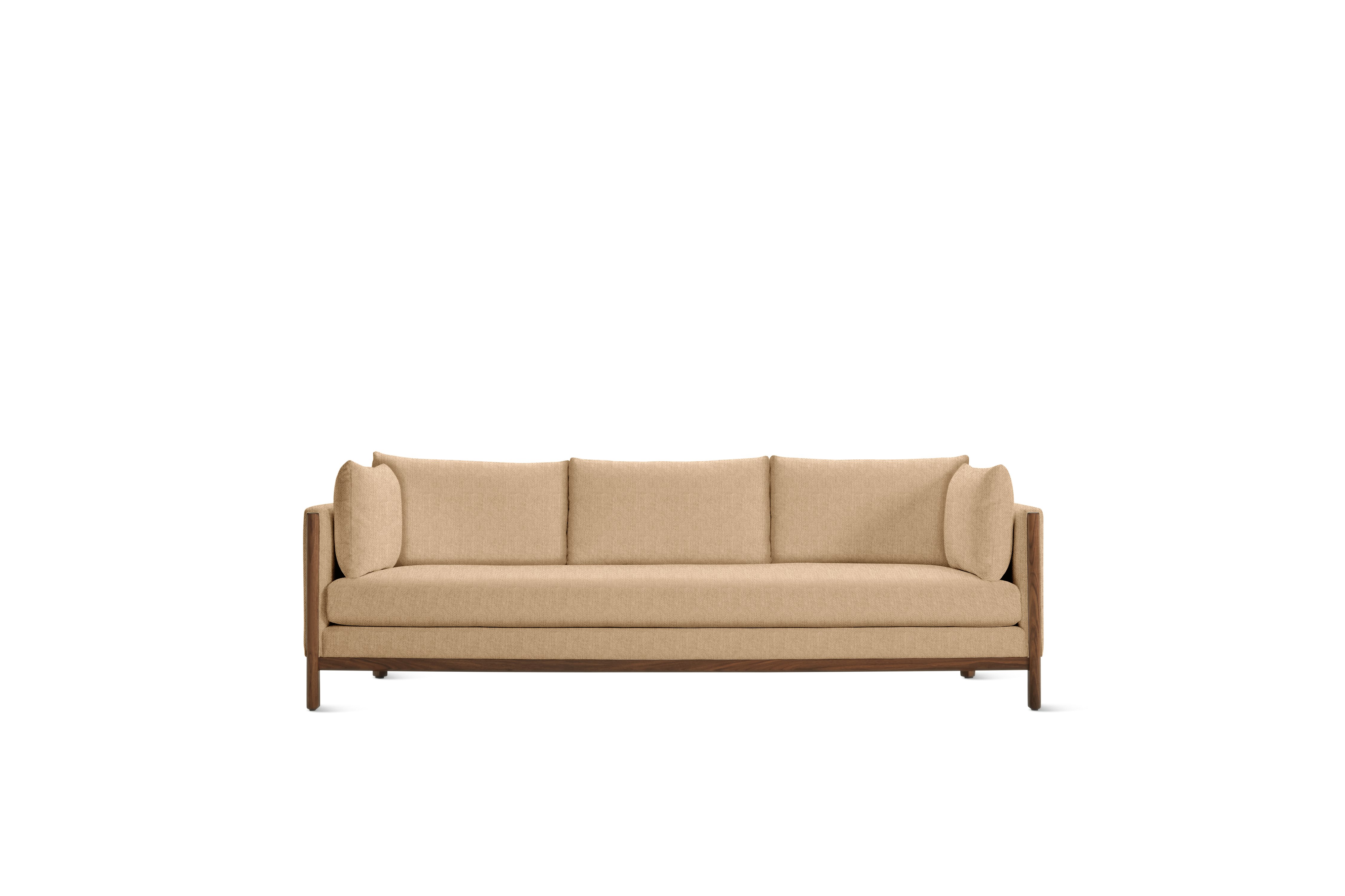 Emmy Sofa, 92 In, Mode, Camel, Walnut