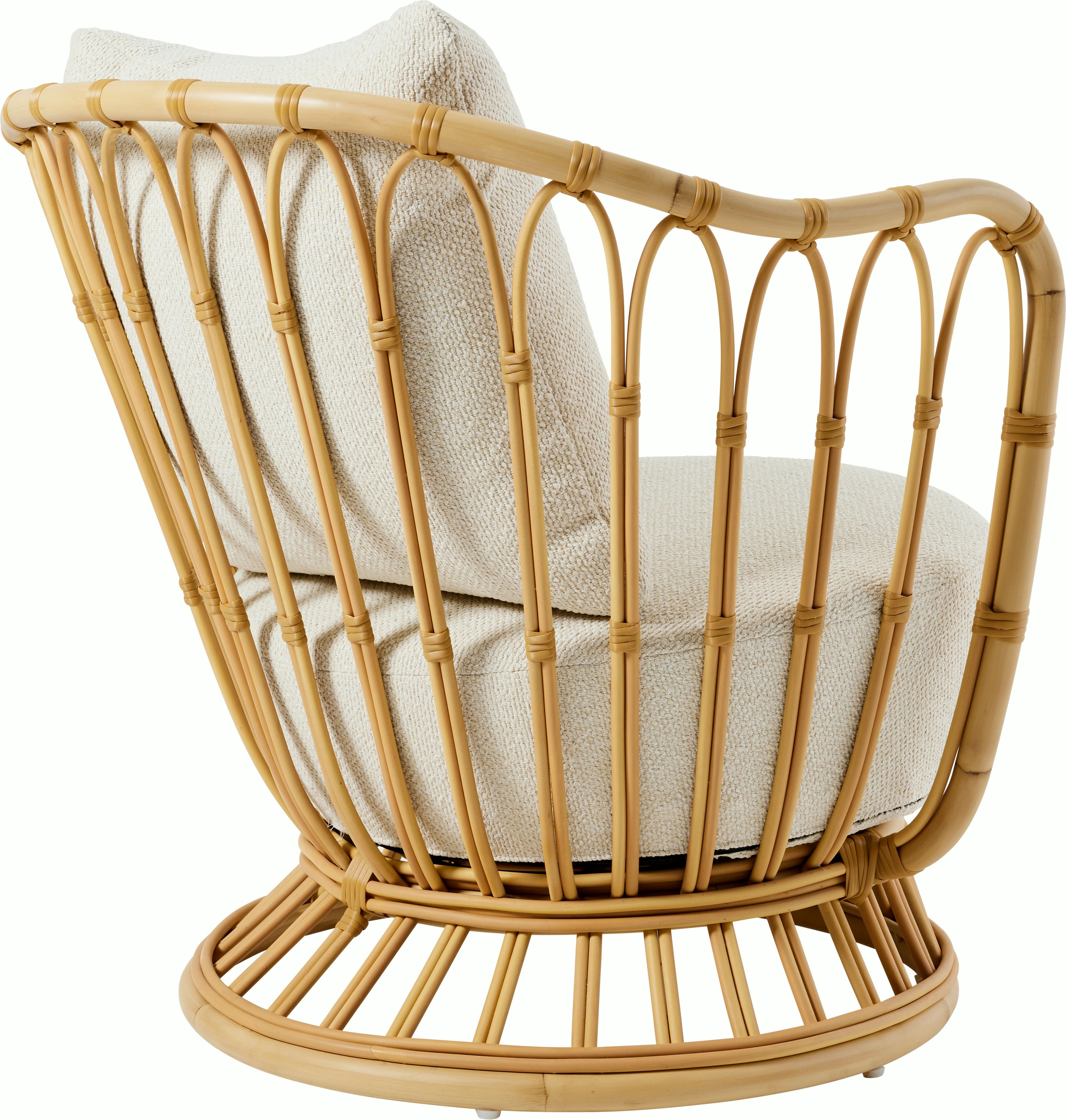 A Grace Outdoor Lounge Chair in tone viewed from behind.