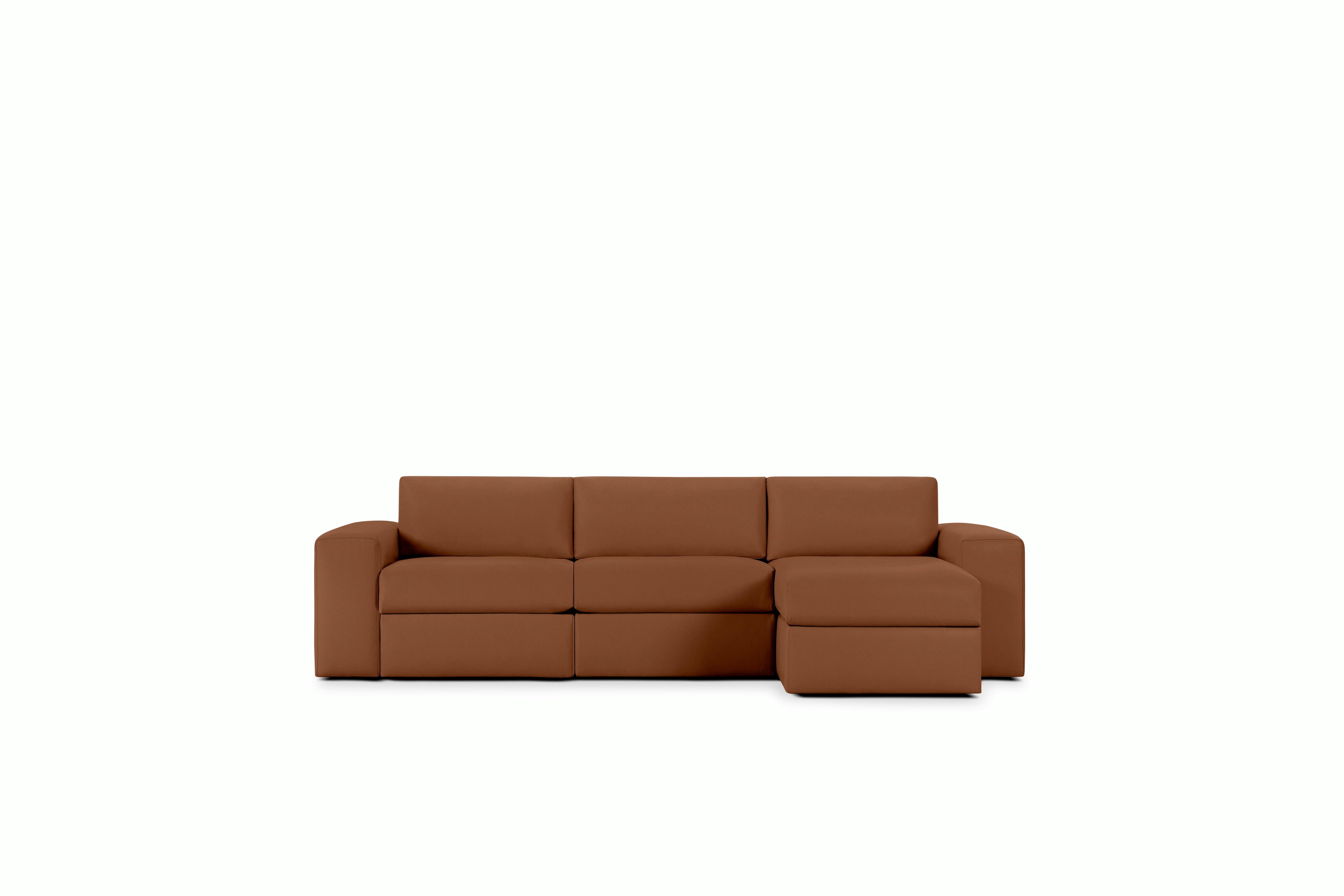 Irvin Sectional Chaise - Right,  Prone Leather,  Ledge
