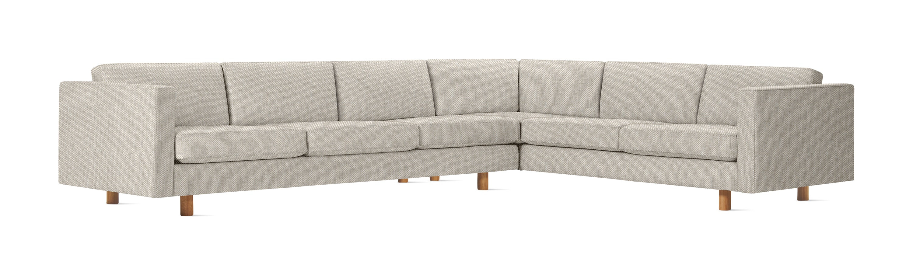 Lispenard Sectional in shell color with 4" legs.