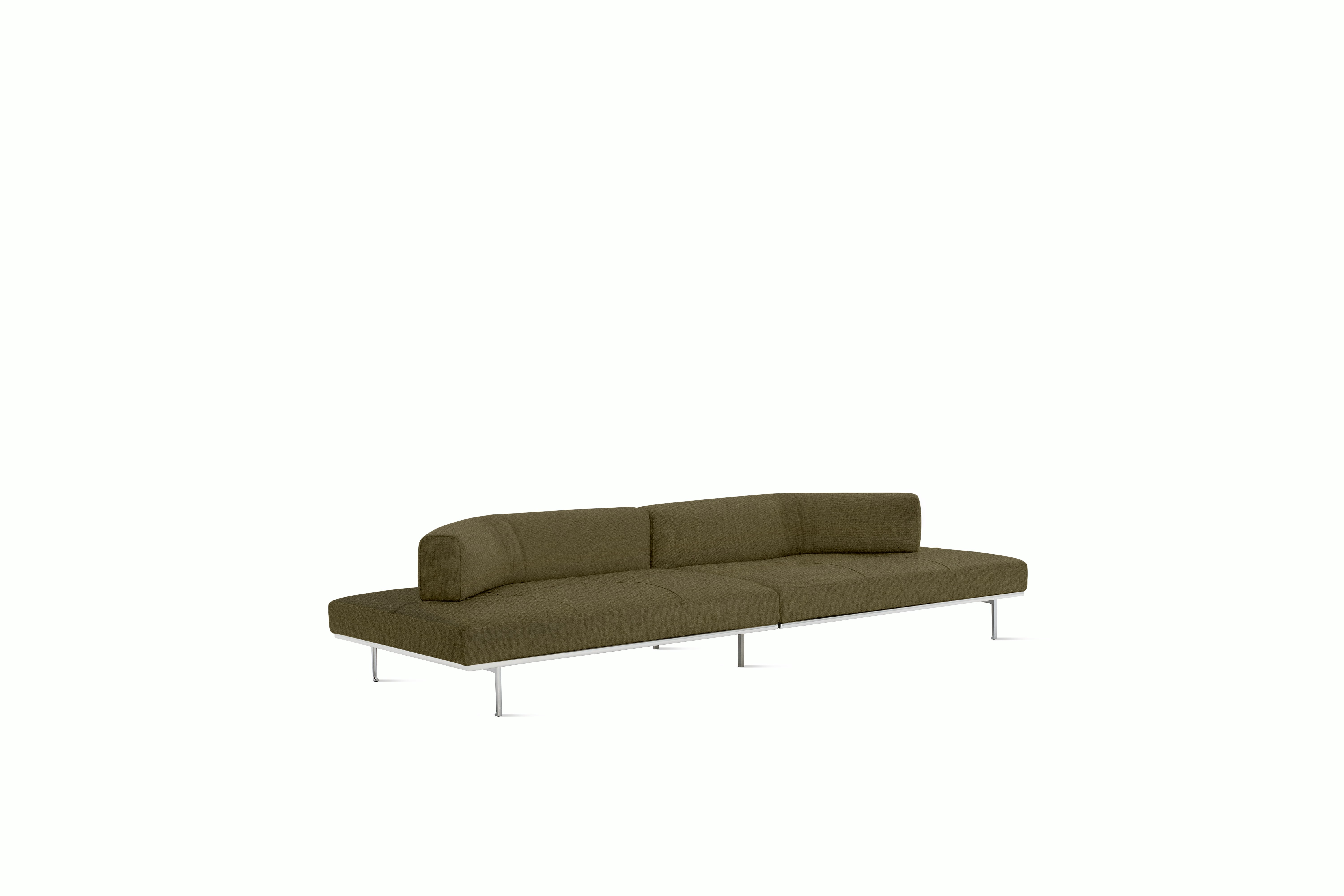 Matic Sofa - MH07 Config  Sofa,  Quilted,  Hopsack,  Olive,  Chrome