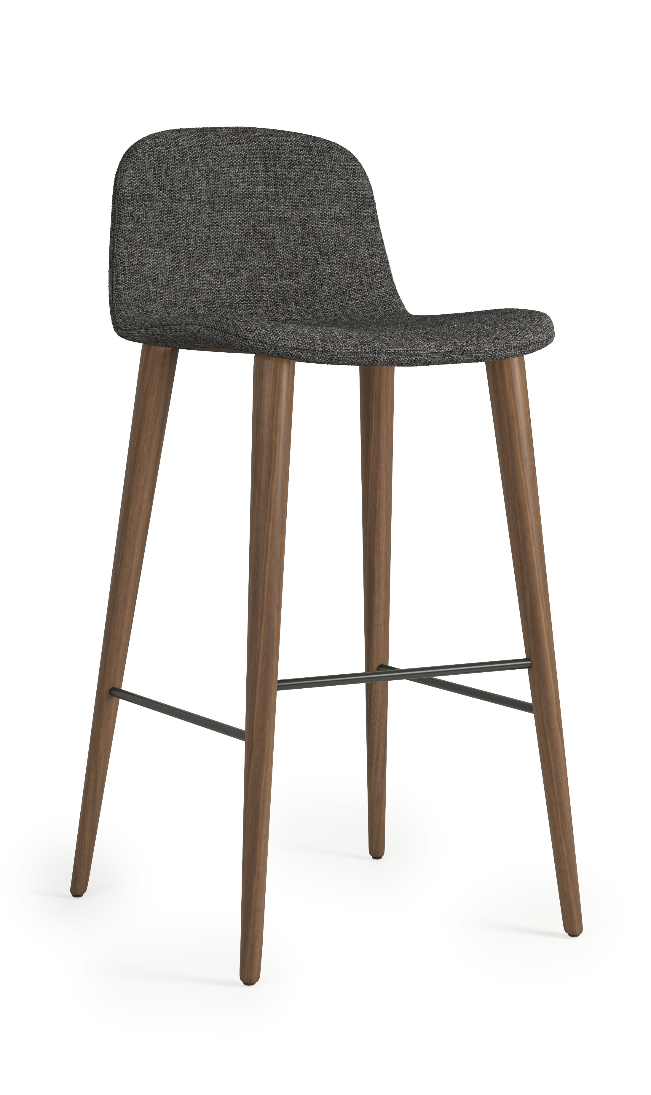 Bacco Stool - Bar Height,  Space,  605 Flint,  Walnut
