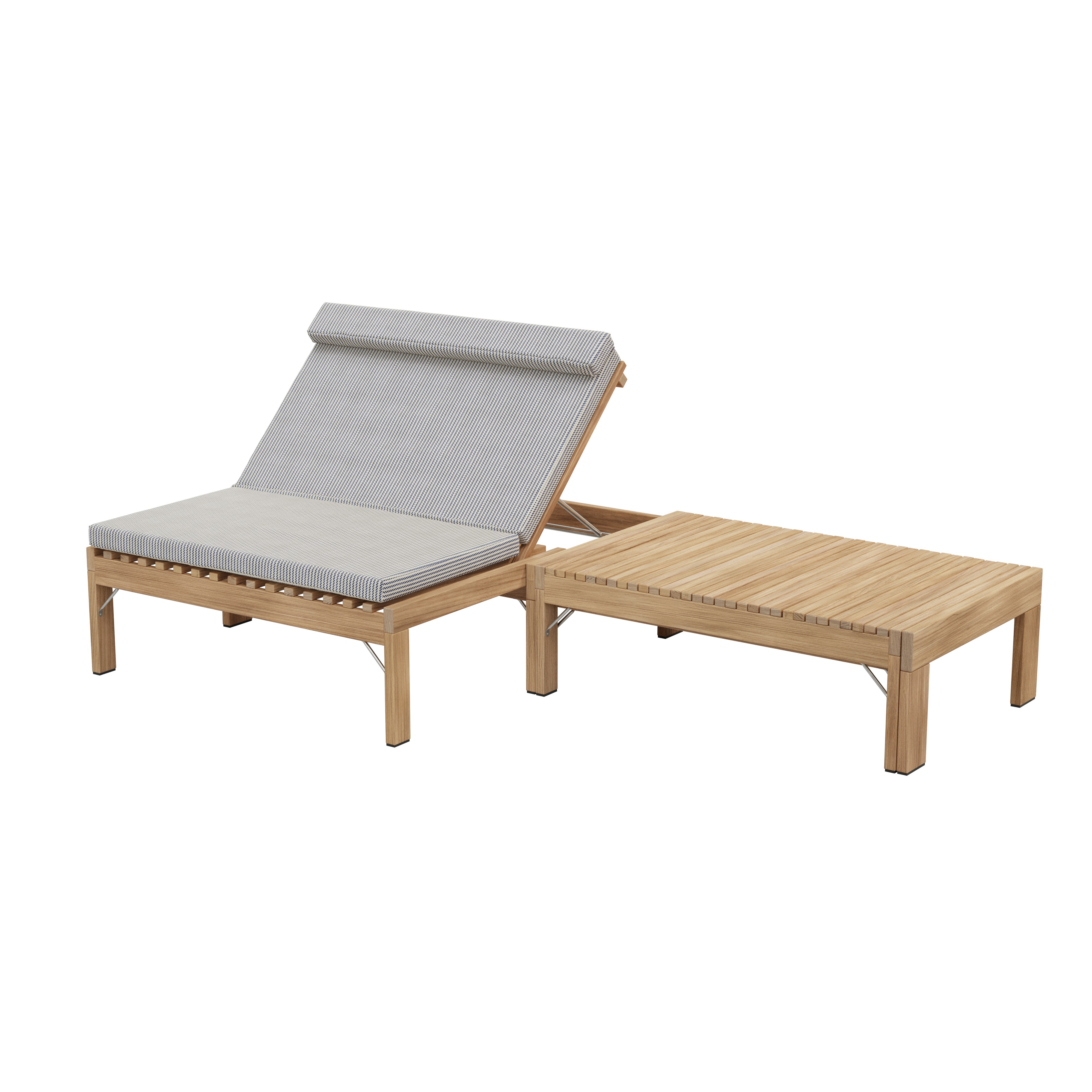A Riviera Lounge Bench Cushion in Navy viewed from the front.