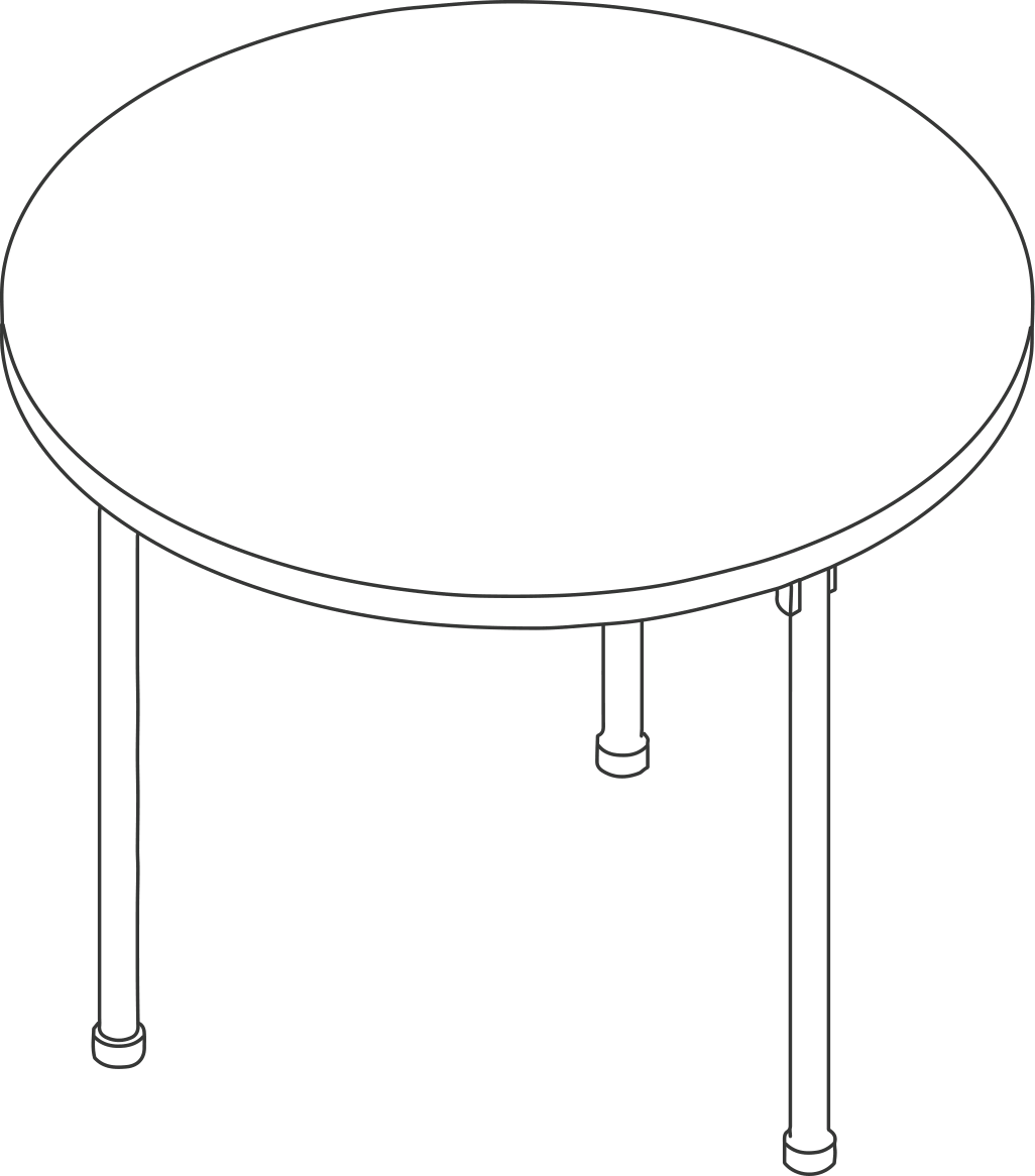 A line drawing - Claw Table | Round
