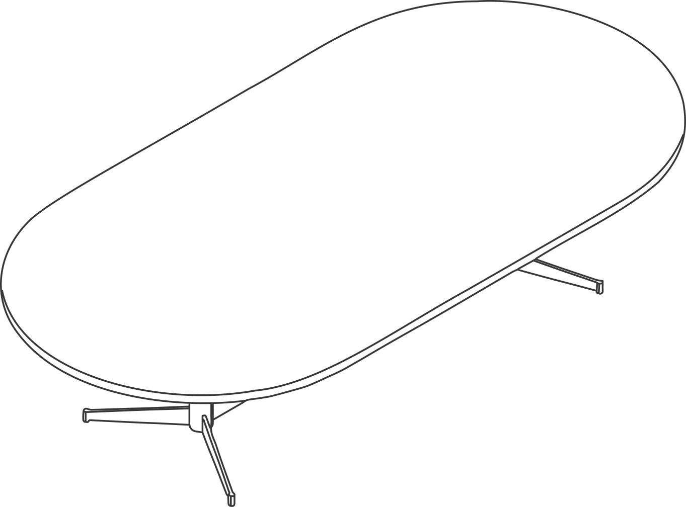 A line drawing - MP Conference Table | Racetrack