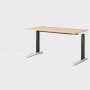 Renew Sit-To-Stand Desk - 29x58,  Veneer White Ash,  Graphite Satin,  Polished Aluminum,  Hidden Power