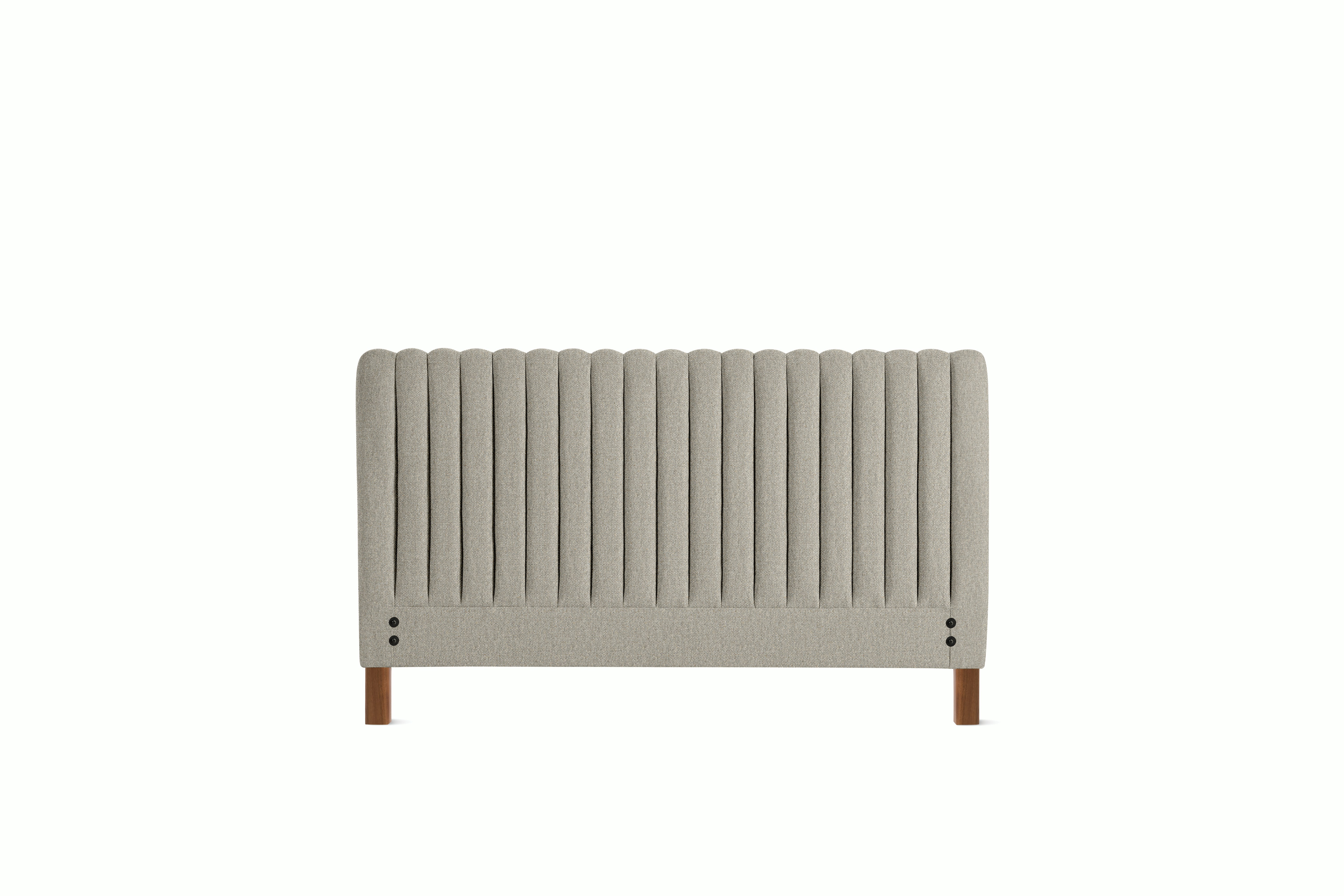 Charlotte Headboard - Standard in Walnut and Album Linen Wisp