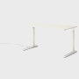 Renew Sit-To-Stand Desk - 29x58,  White Laminate,  White,  Polished Aluminum,  Hidden Power