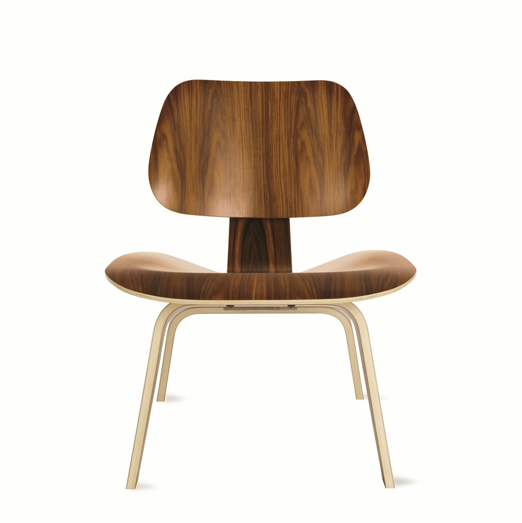 Eames Molded Plywood Lounge Chair Wood Base (LCW), Non Upholstered