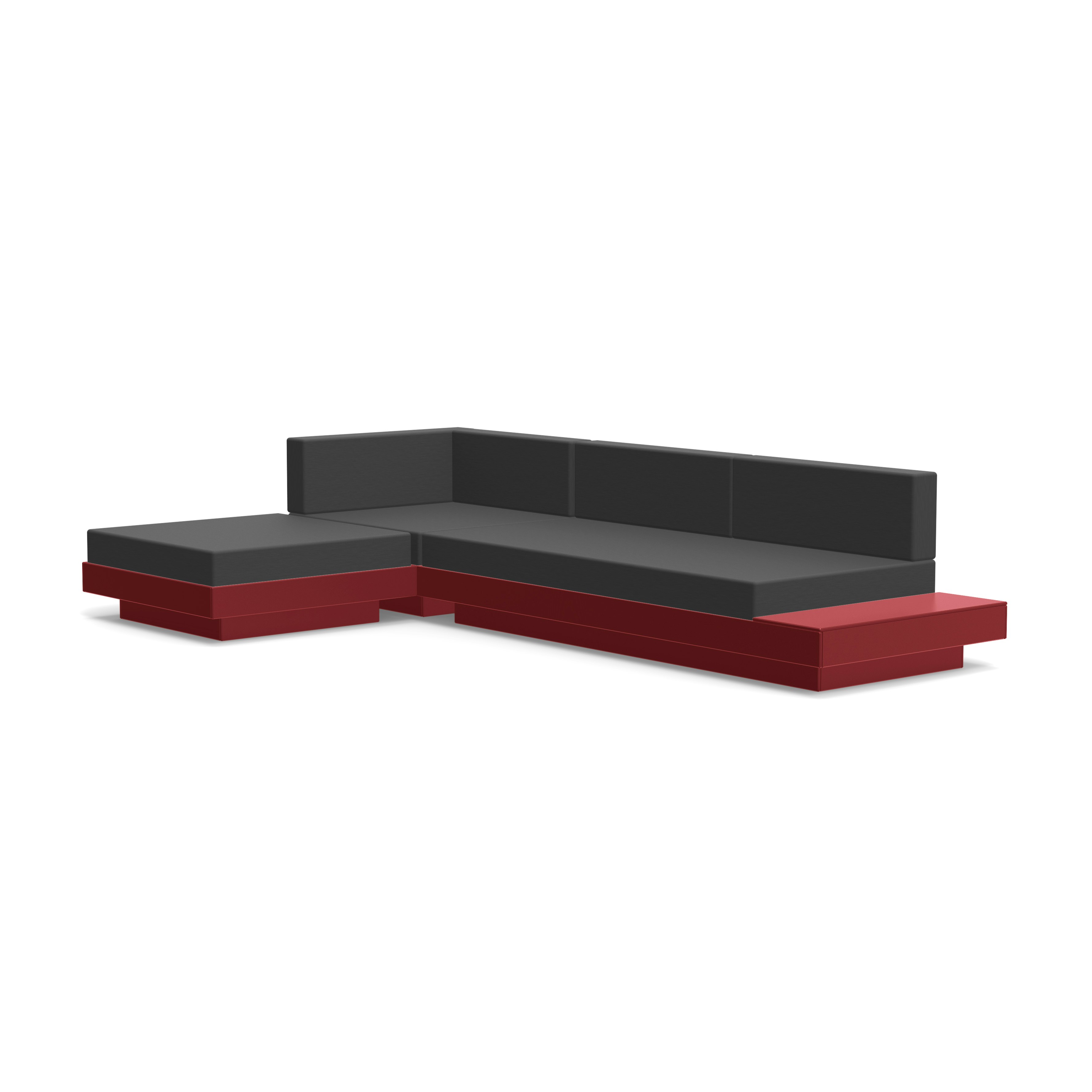Platform One Sectional with Chaise - Chili,  Cast Charcoal