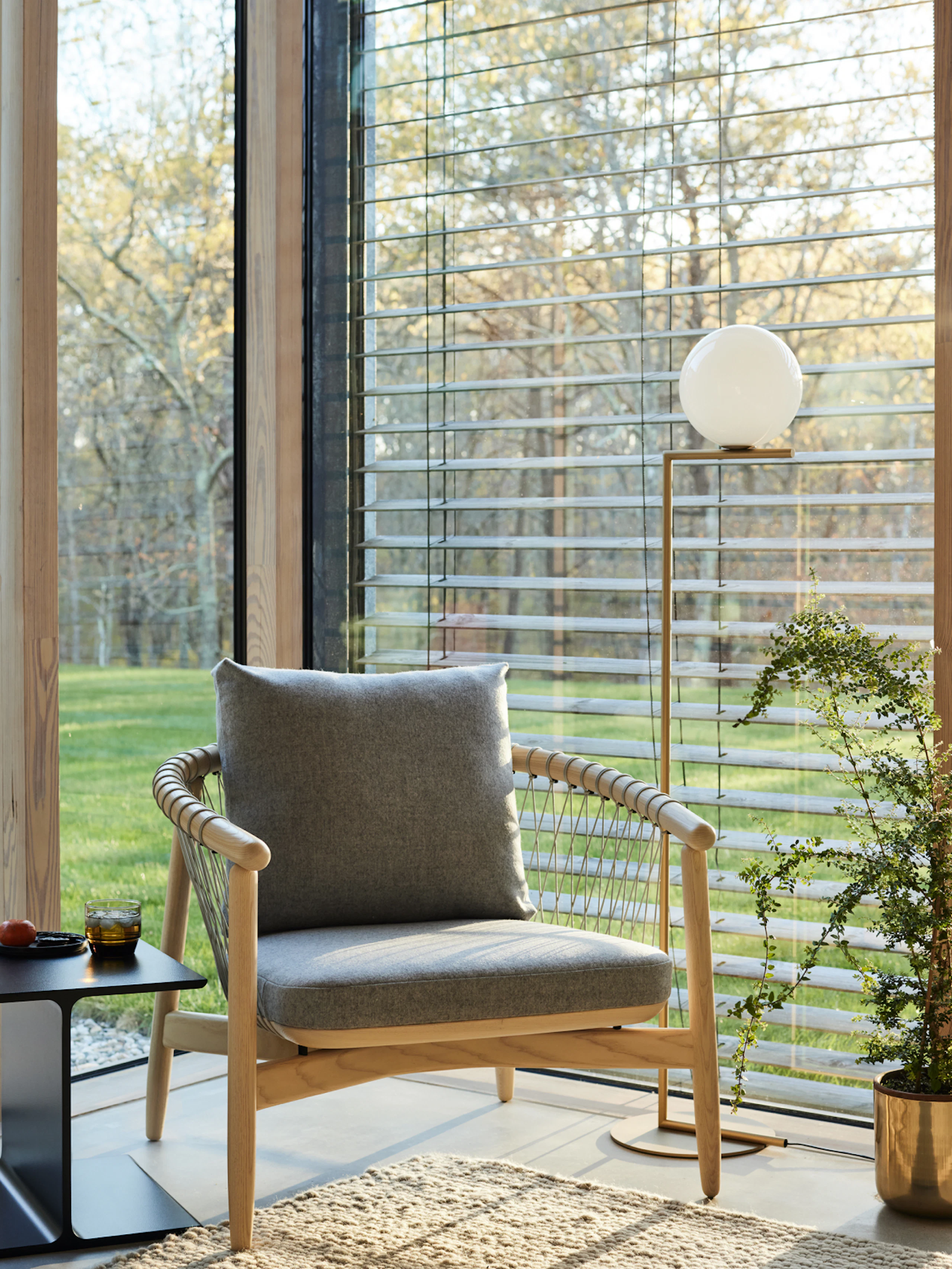 Crosshatch Chair in a residential setting with I Bean side table.
